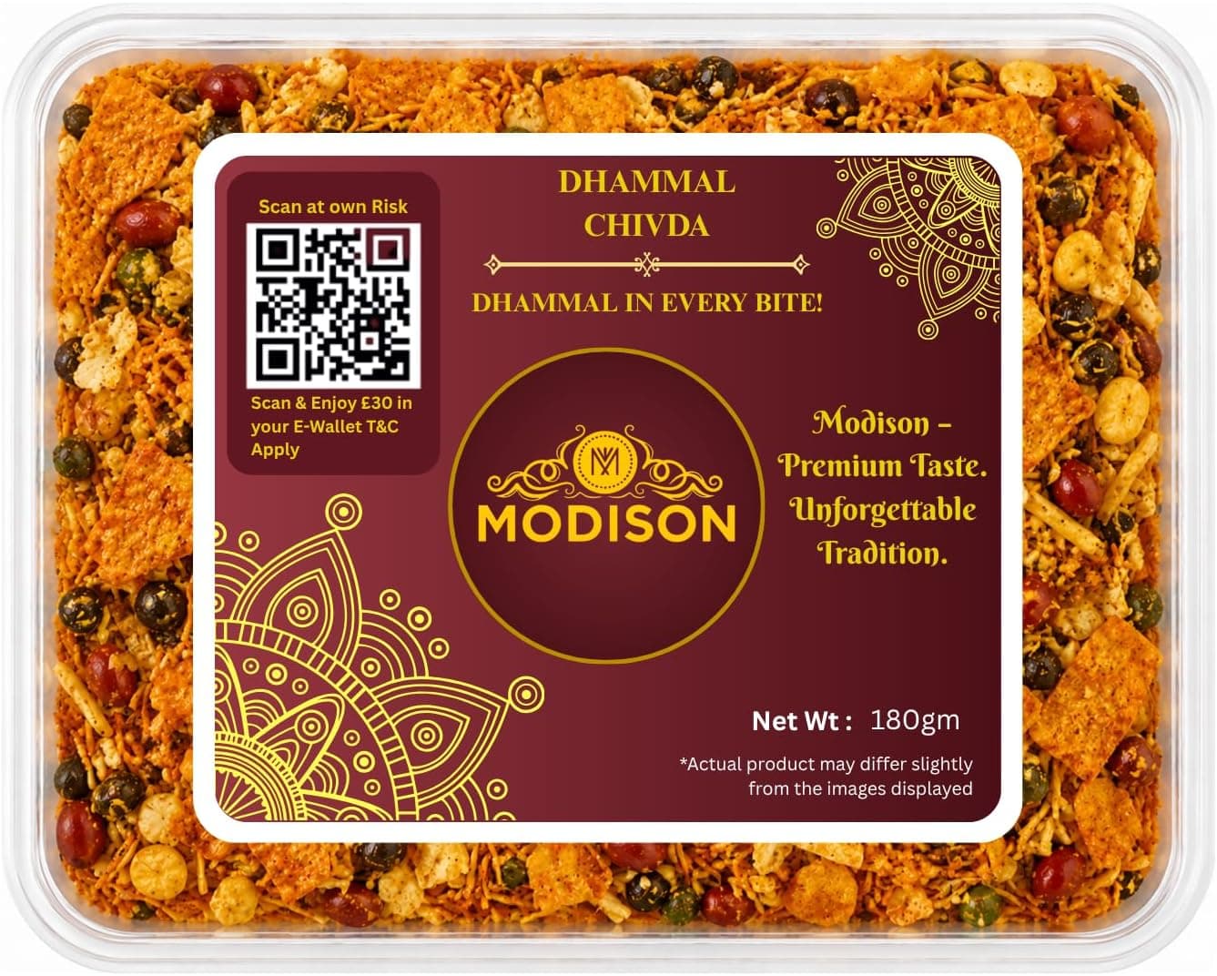MODISON Dhammal Chivda Indian Namkeen Spicy Crunchy Mix 180g thumbnail 8