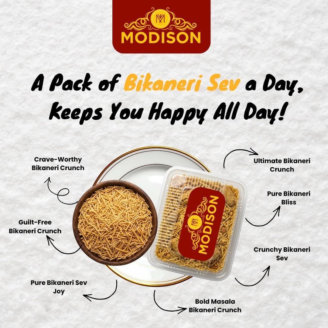 MODISON Bikaneri Sev Indian Snacks Crunchy Bhujia 180g thumbnail 9