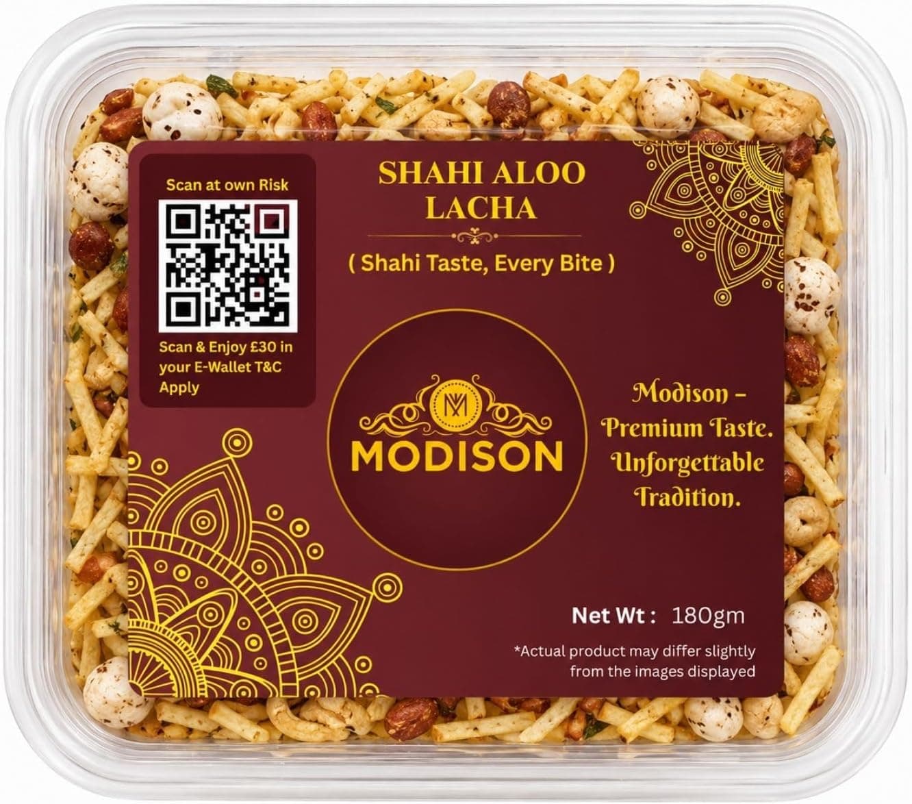 MODISON Shahi Aloo Lacha Indian Namkeen Crispy Potato Sticks 180g thumbnail 8