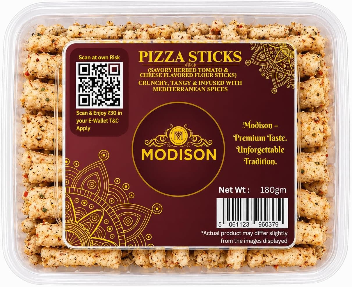 MODISON Pizza Sticks Indian Snacks Tomato Cheese 180g thumbnail 8