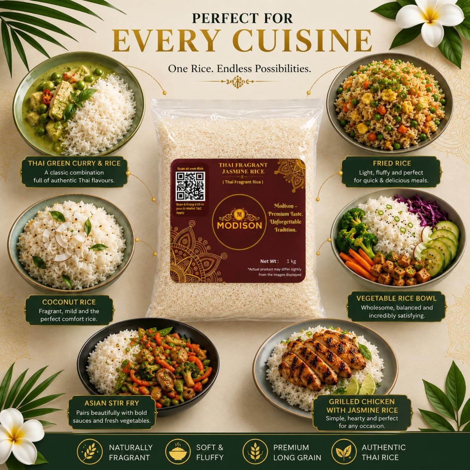 MODISON Thai Fragrant Jasmine Rice Long Grain Aromatic White Rice 5kg thumbnail 10