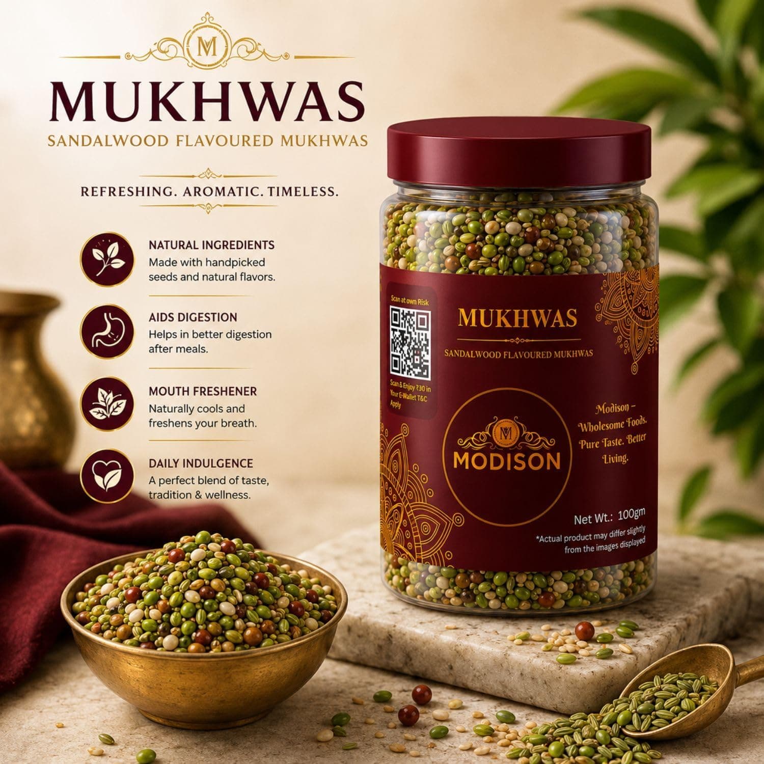 MODISON Fennel Coriander Blend Indian Mouth Freshener 100g thumbnail 11