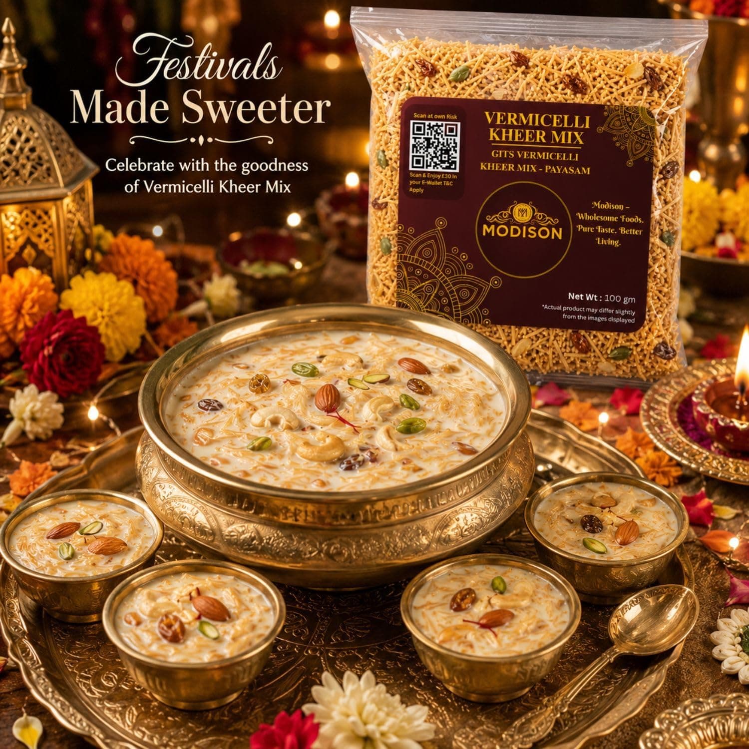 MODISON Vermicelli Kheer Mix Instant Payasam Dessert Mix 100g thumbnail 11