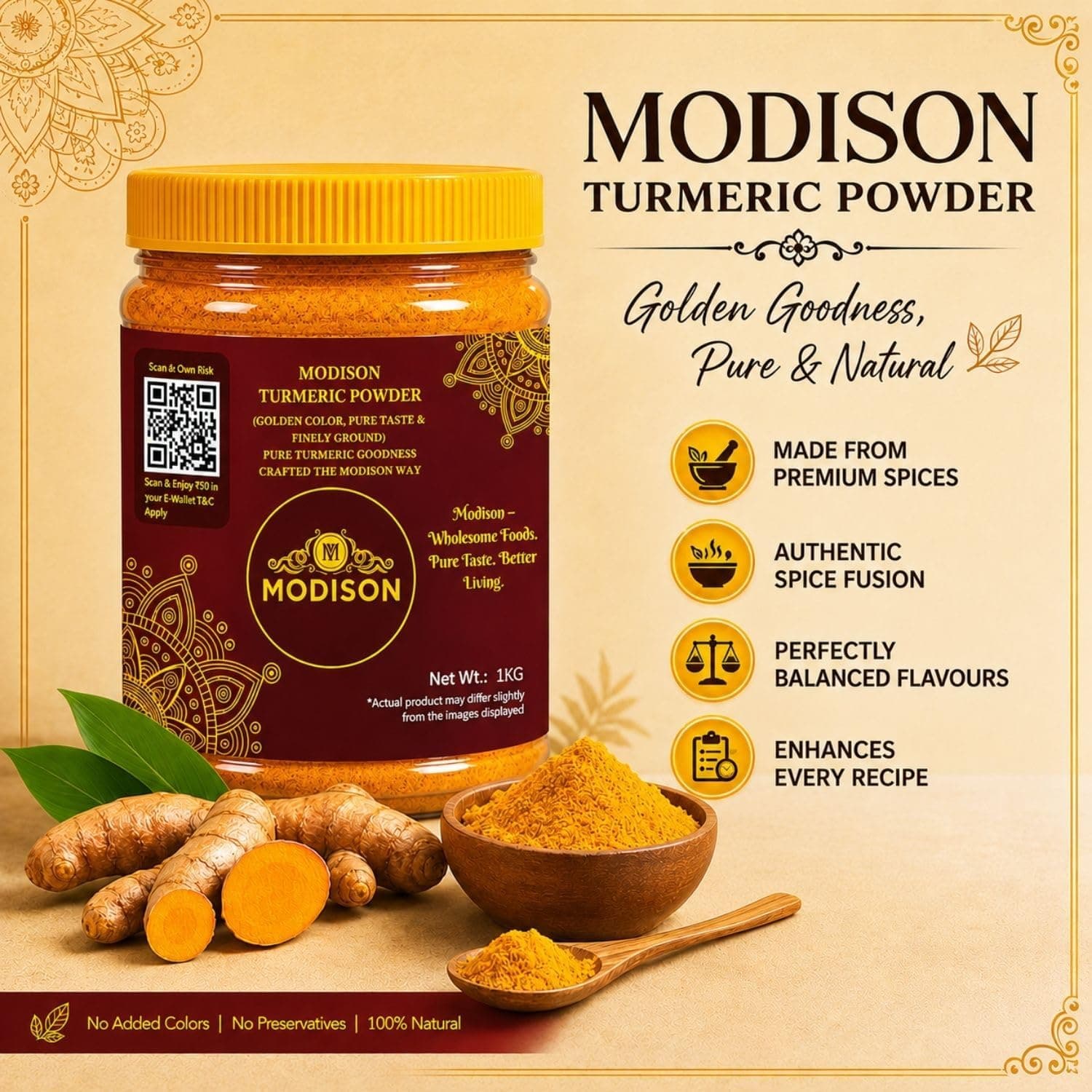 MODISON Turmeric Powder Indian Spices Pure Haldi 1kg thumbnail 10