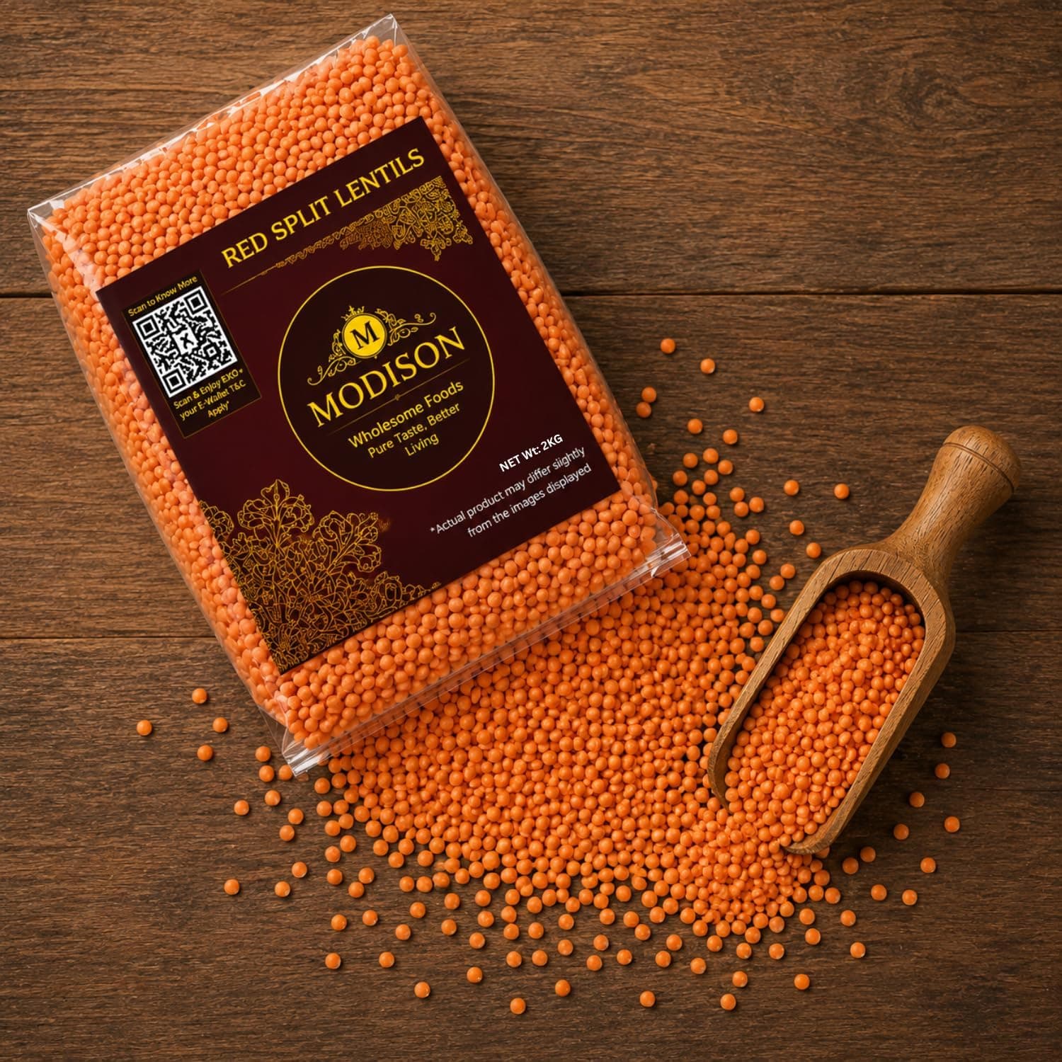 MODISON Red Split Lentils Masoor Dal High Fibre Protein 2KG thumbnail 10