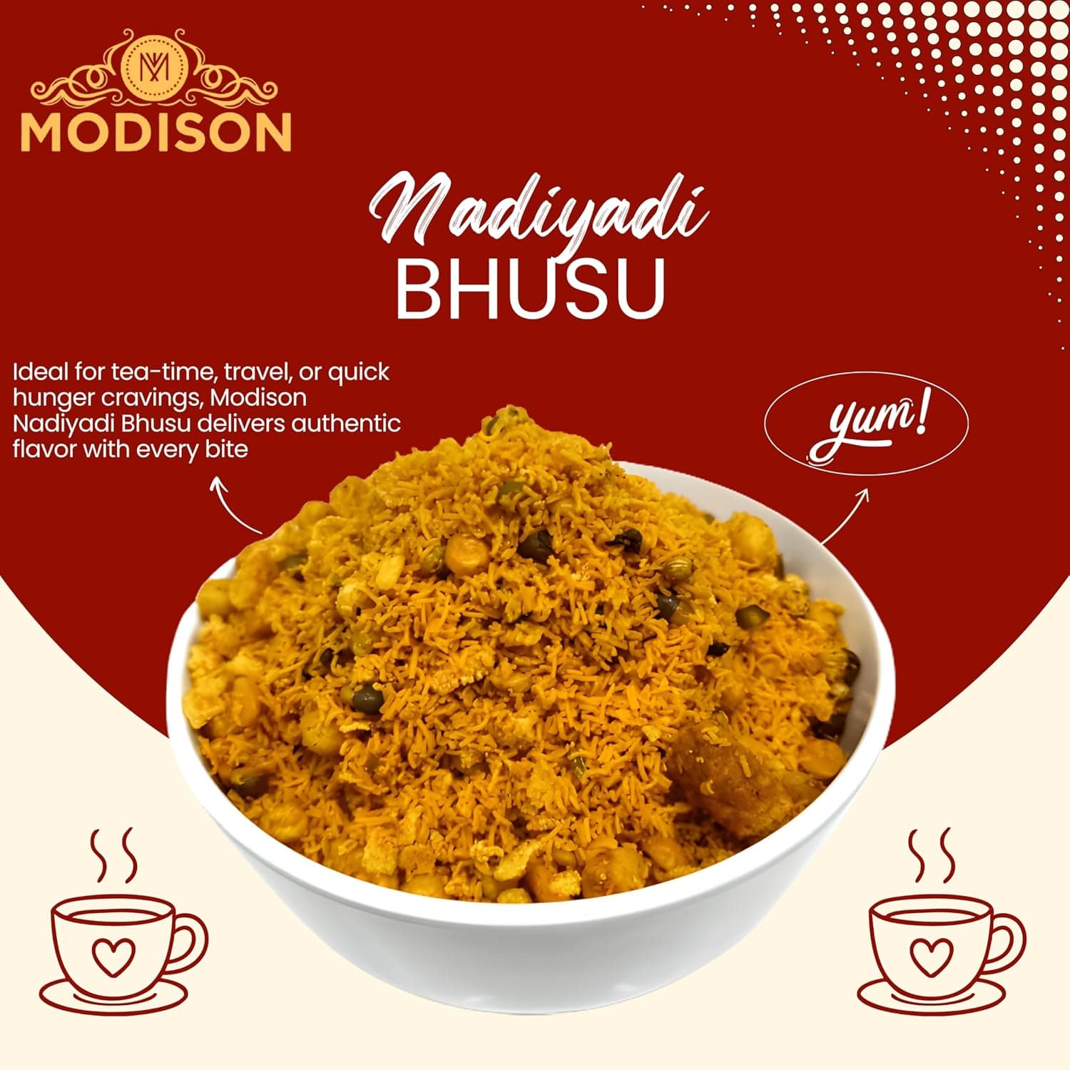 MODISON Nadiyadi Bhusu Indian Snacks Crispy Gujarati Farsan 180g thumbnail 9