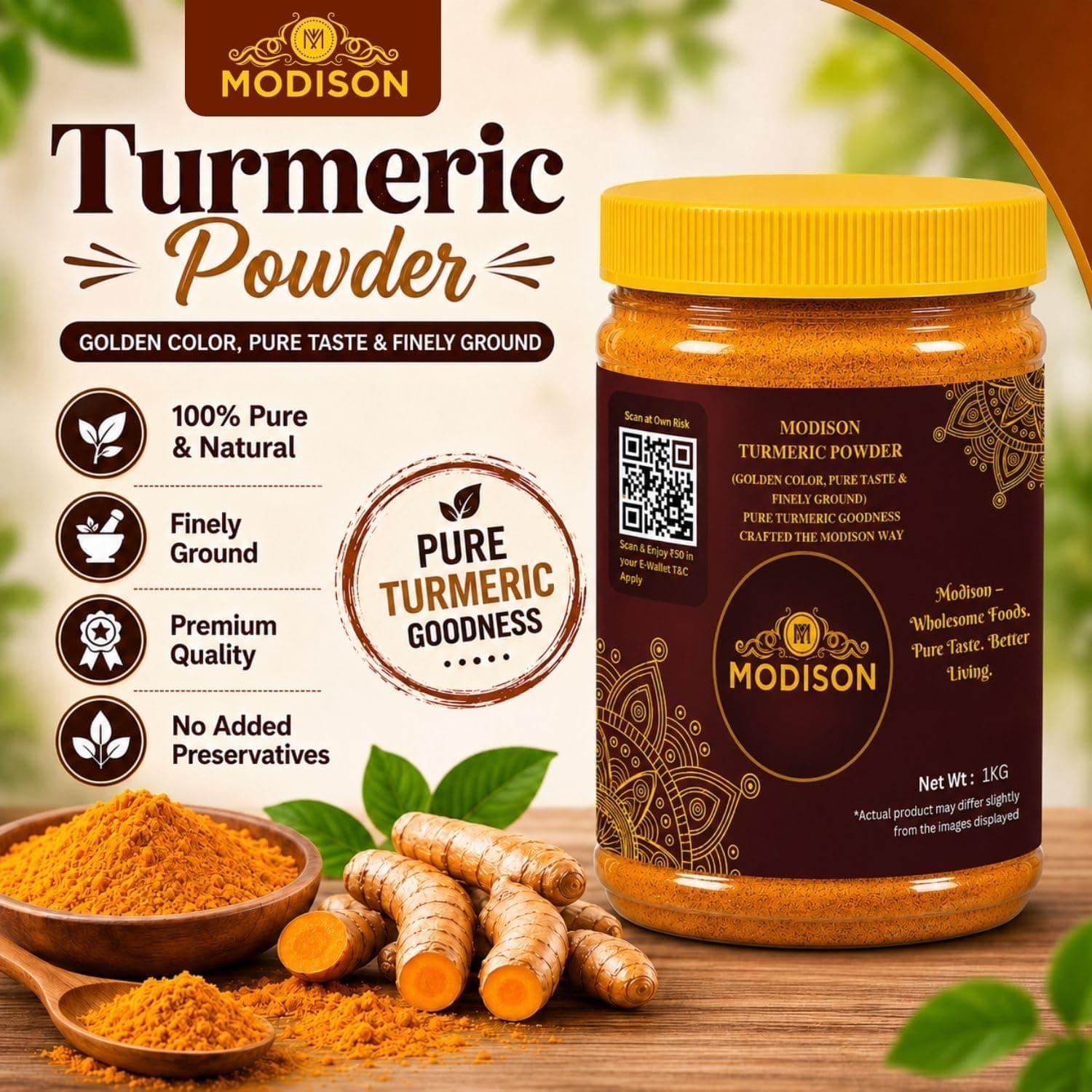 MODISON Turmeric Powder Indian Spices Pure Haldi 1kg thumbnail 11