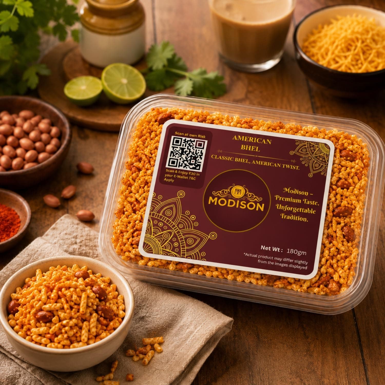 MODISON American Bhel Indian Namkeen Crispy Puffed Rice 180g thumbnail 9