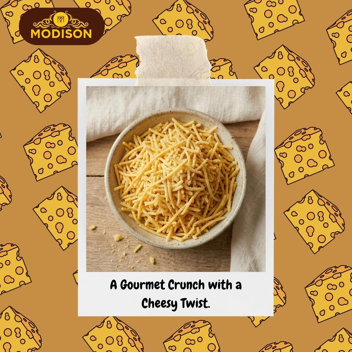 MODISON Potato Cheese Sev Indian Snacks Crispy Cheesy 180g thumbnail 10
