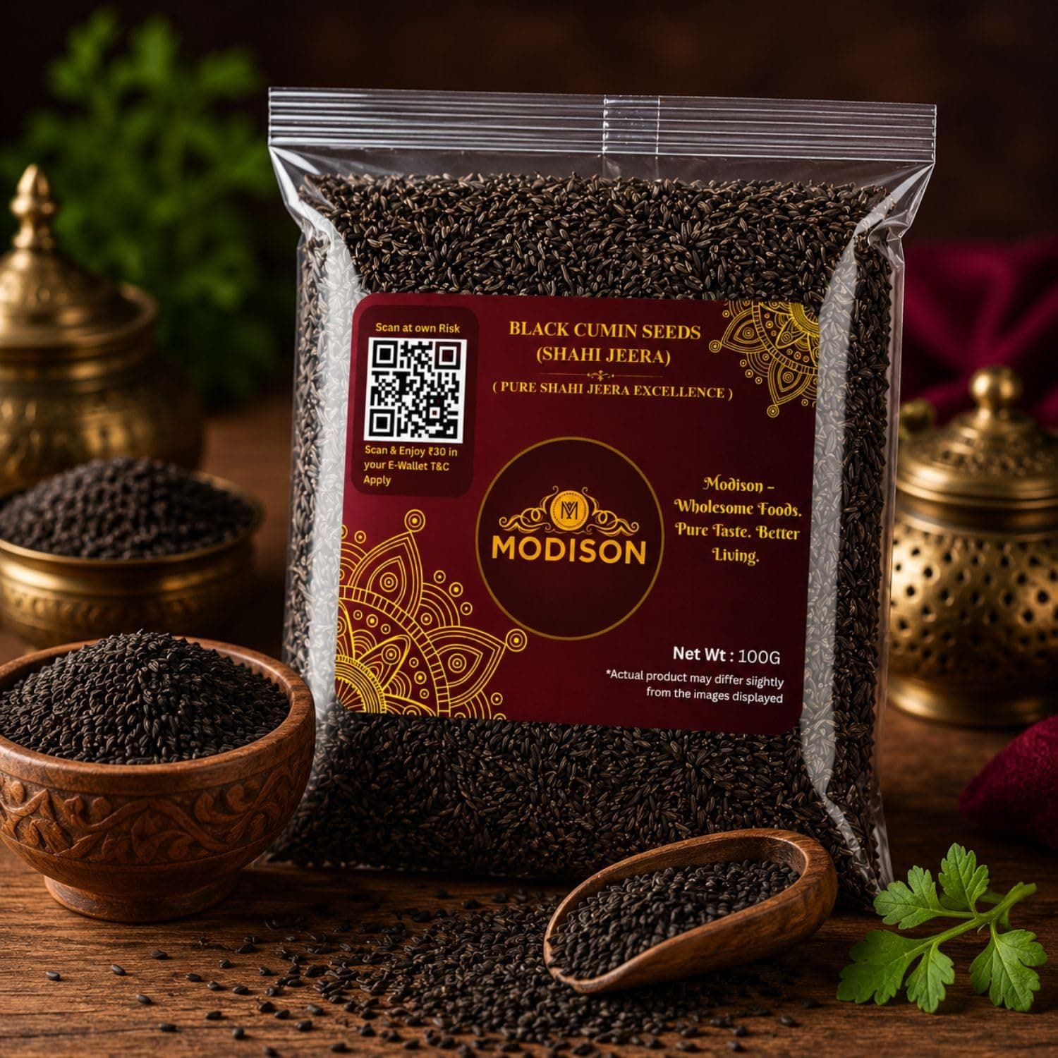MODISON Shahi Jeera Black Cumin Seeds Whole Spice Natural 100g thumbnail 9