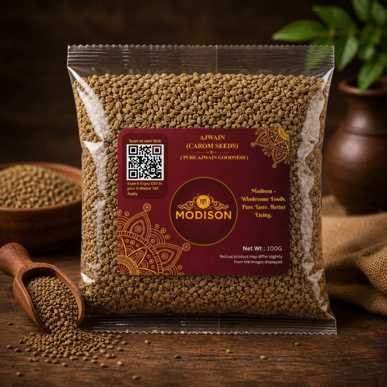 MODISON Ajwain Carom Seeds Whole Spice Natural 100g thumbnail 9