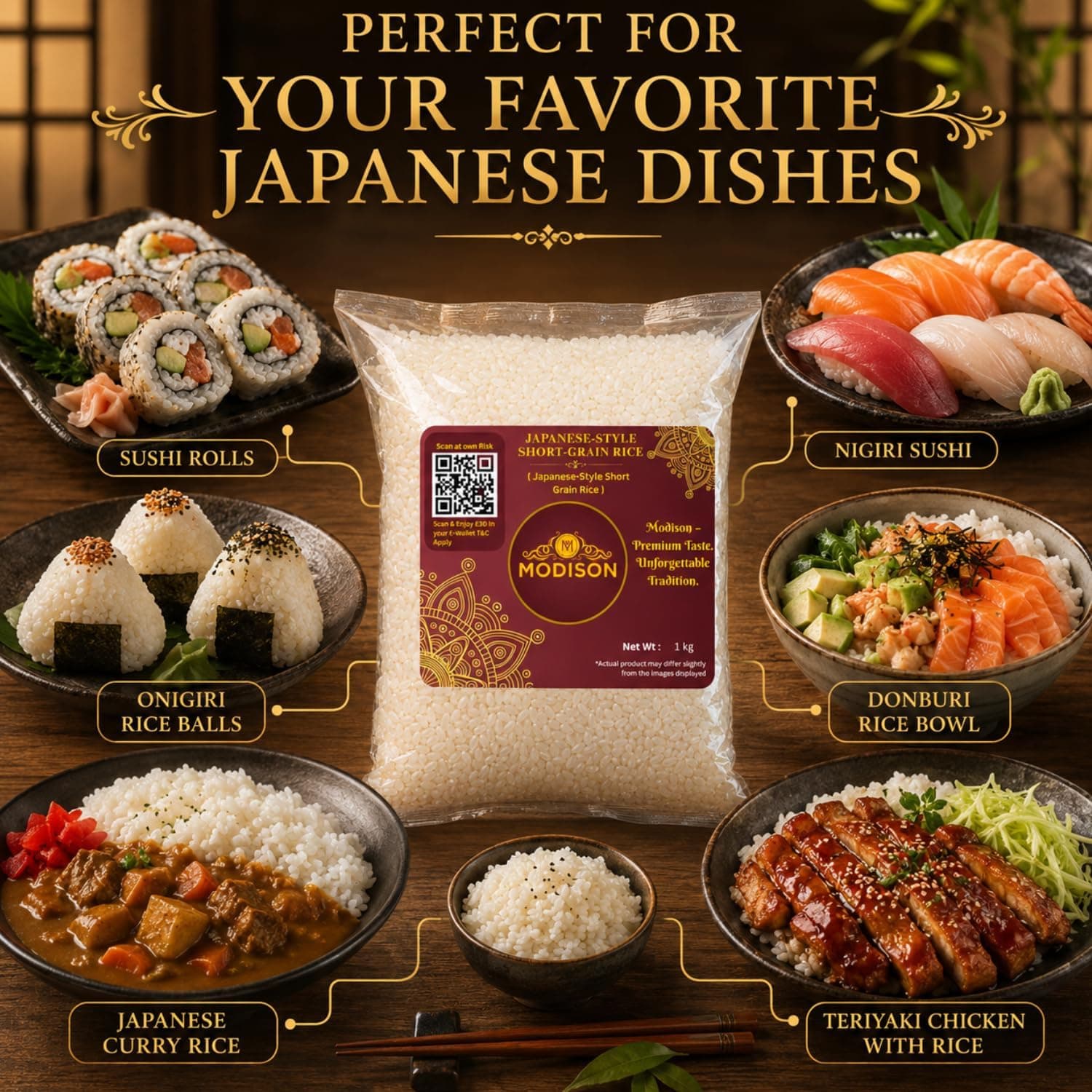 MODISON Japanese Style Short Grain Rice Sushi Rice 1kg thumbnail 12