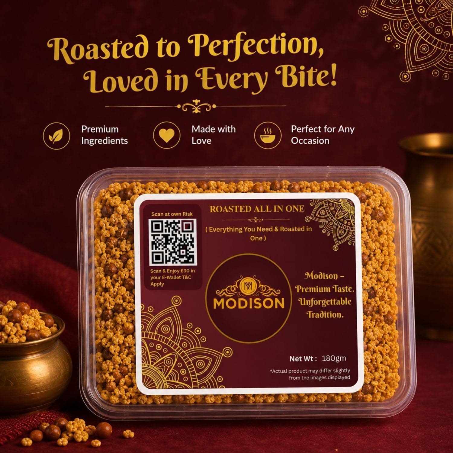 MODISON Roasted All in One Indian Namkeen Crunchy Multigrain 180g thumbnail 10