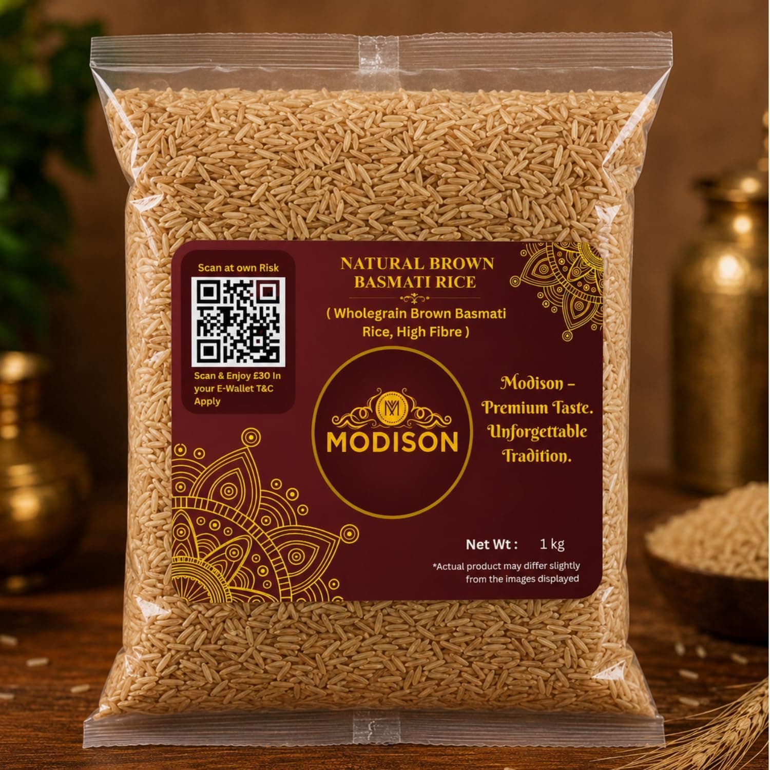 MODISON Natural Brown Basmati Rice Wholegrain High Fibre 1kg thumbnail 10