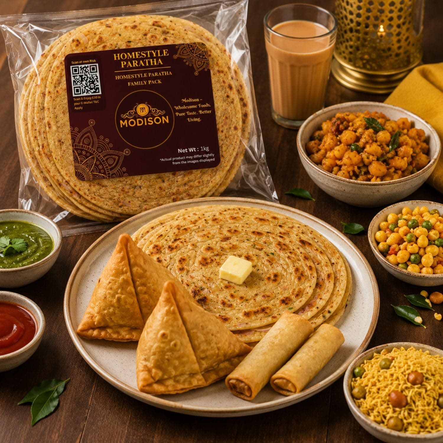 MODISON Homestyle Paratha Traditional Indian Flatbread Frozen 1kg thumbnail 12