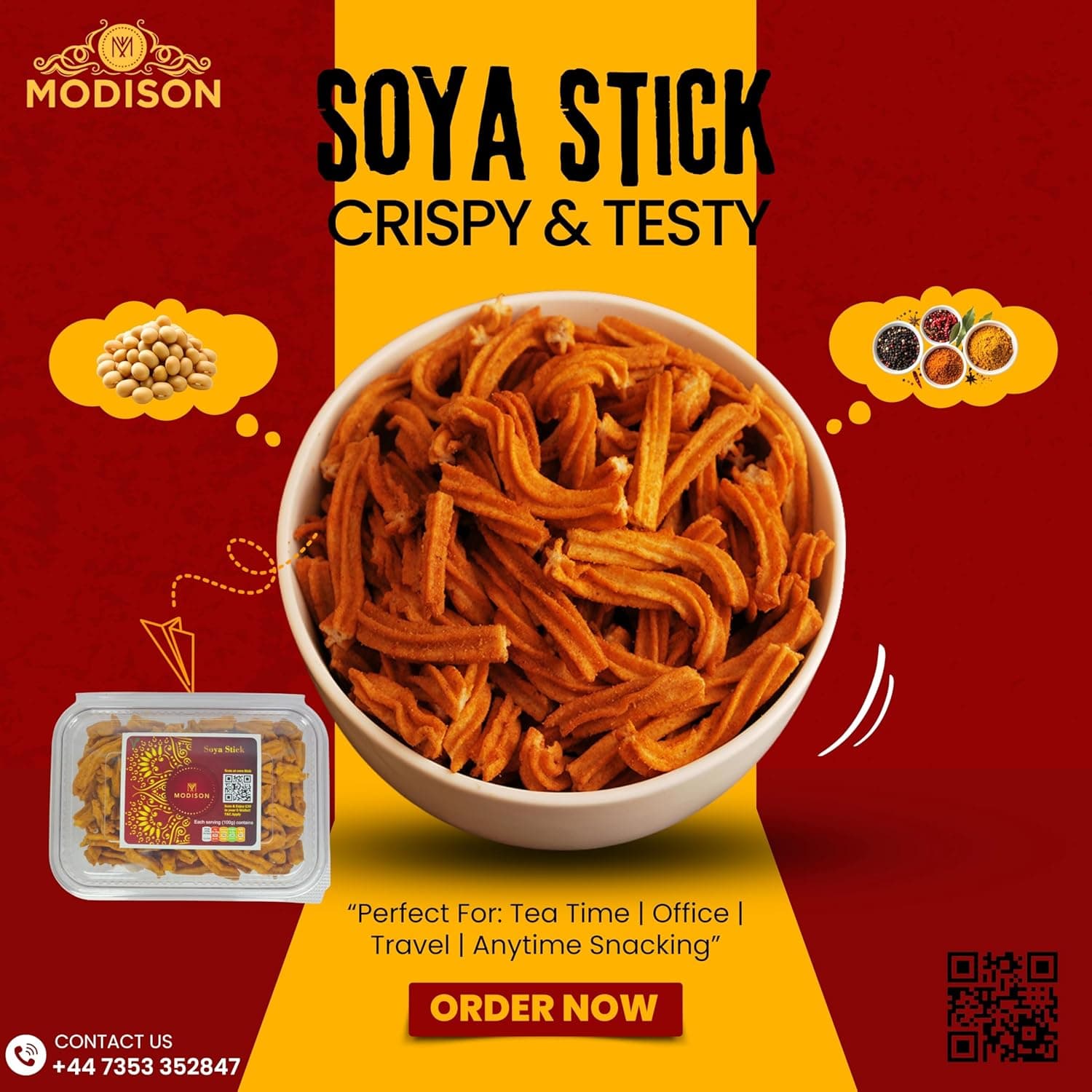 MODISON Soya Sticks Healthy Snacks Crispy Protein Rich 180g thumbnail 9