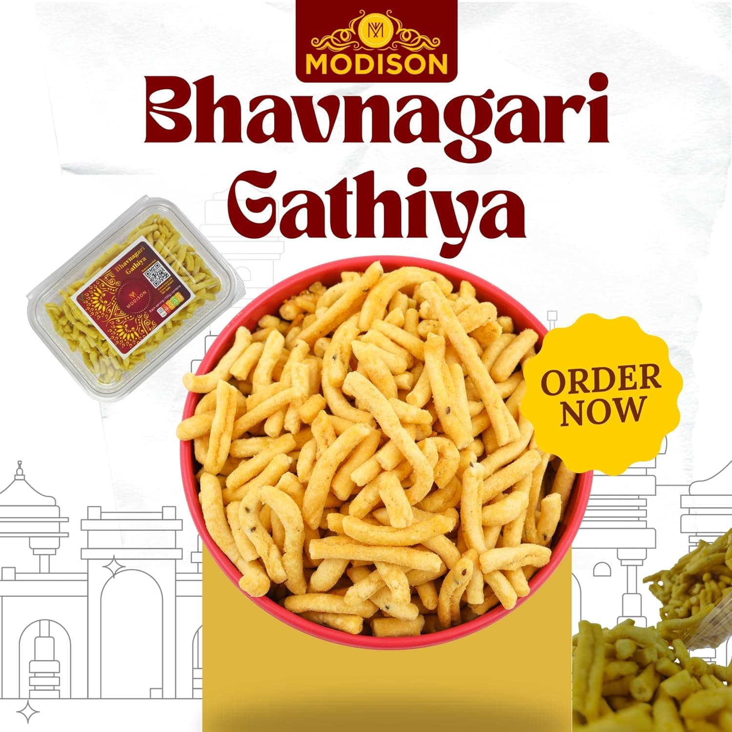 MODISON Bhavnagari Gathiya Indian Snacks Crispy Gujarati 180g thumbnail 9