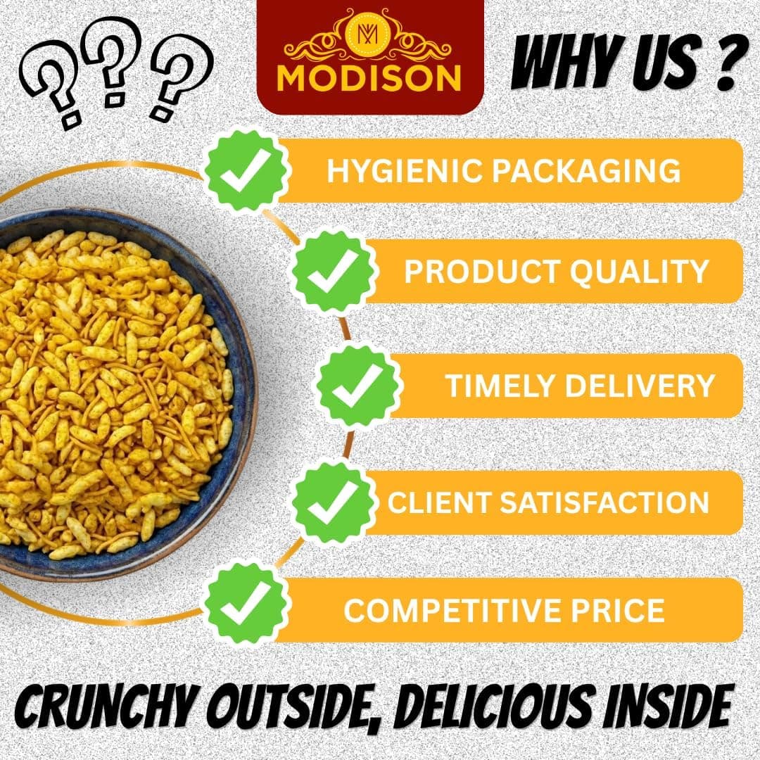 MODISON Sev Mamra Indian Snacks Puffed Rice Mix 180g thumbnail 9