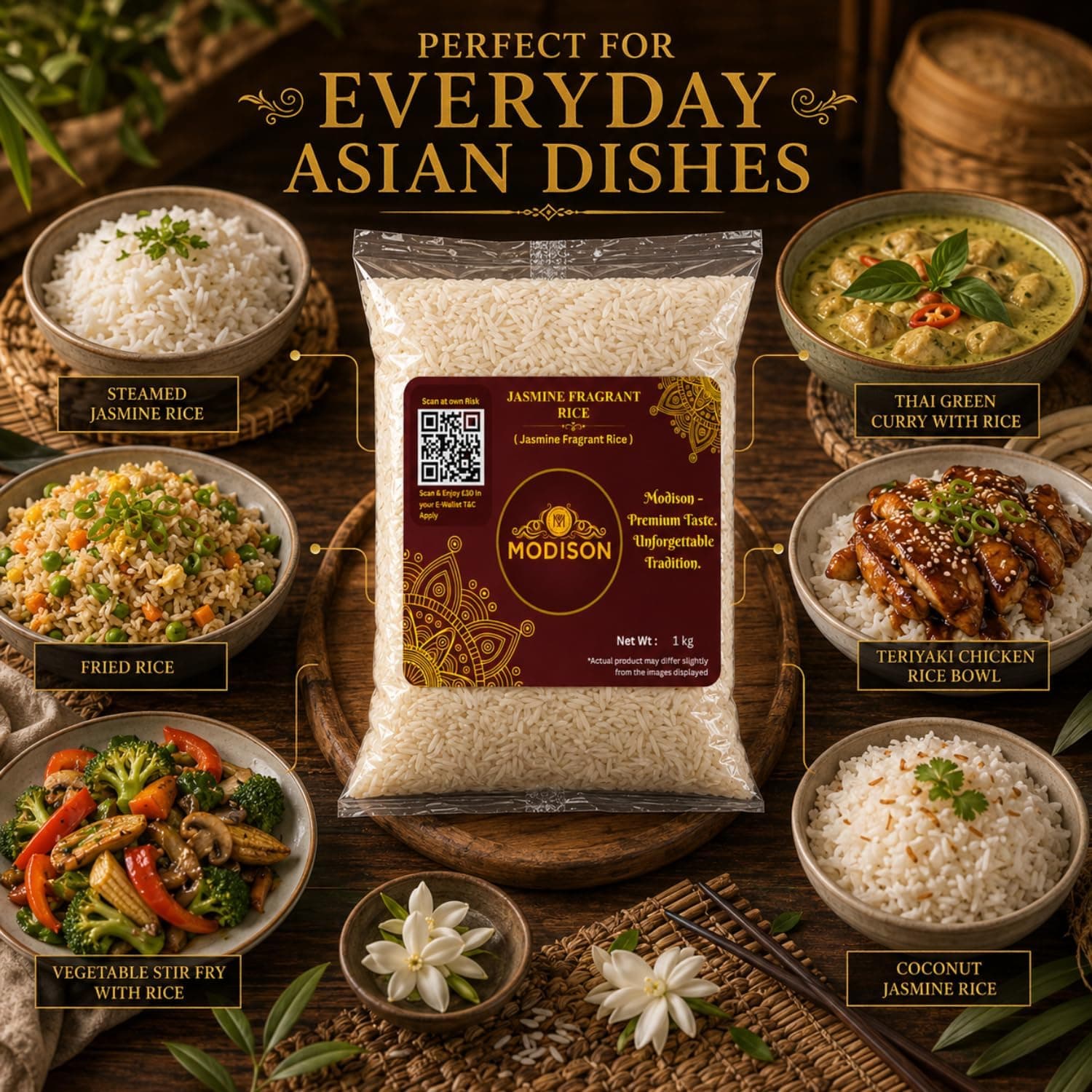 MODISON Jasmine Fragrant Rice Long Grain Rice 1kg Vegan thumbnail 12