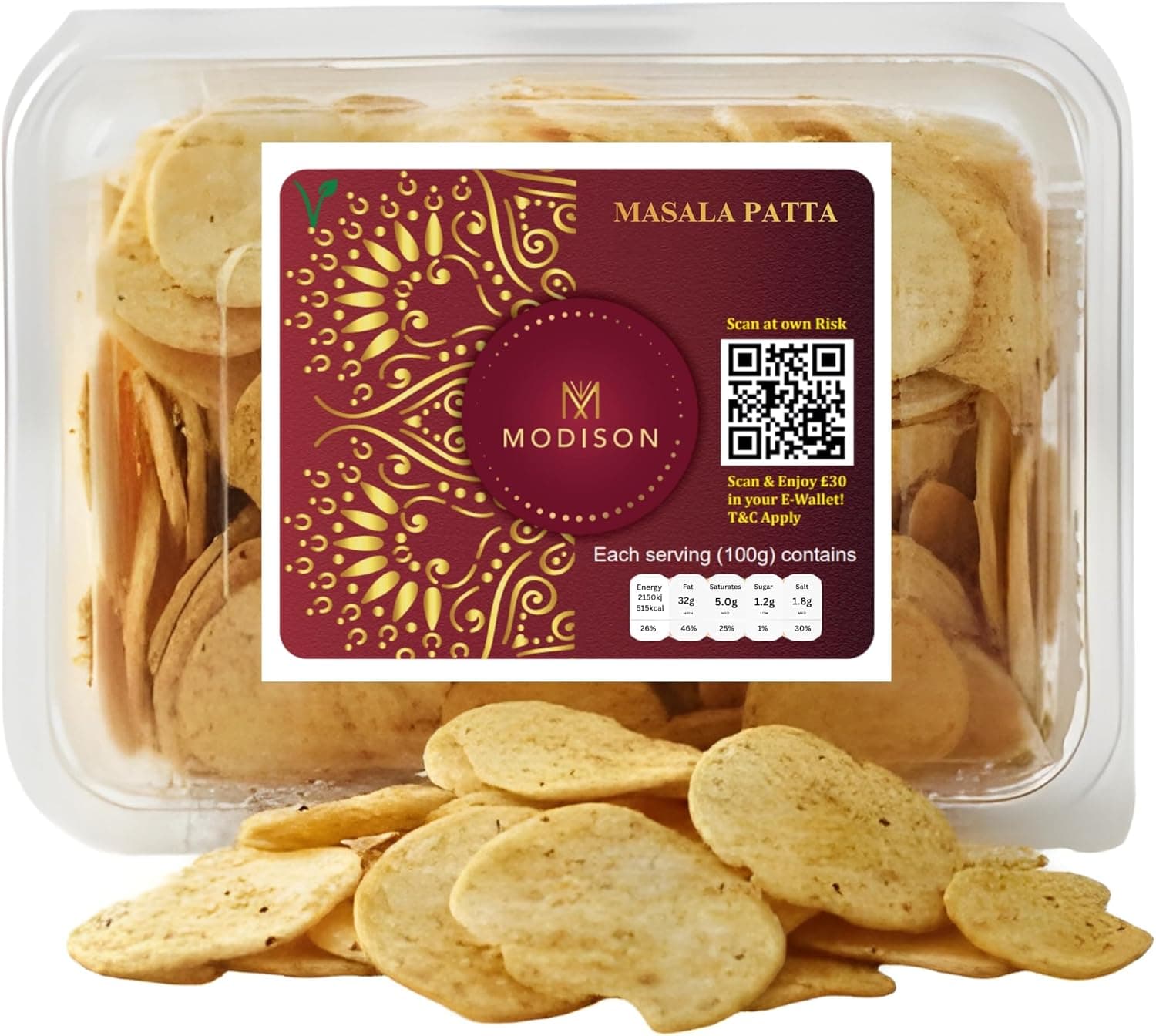 MODISON Masala Patta Potato Wafers Indian Snacks Crispy 180g thumbnail 8