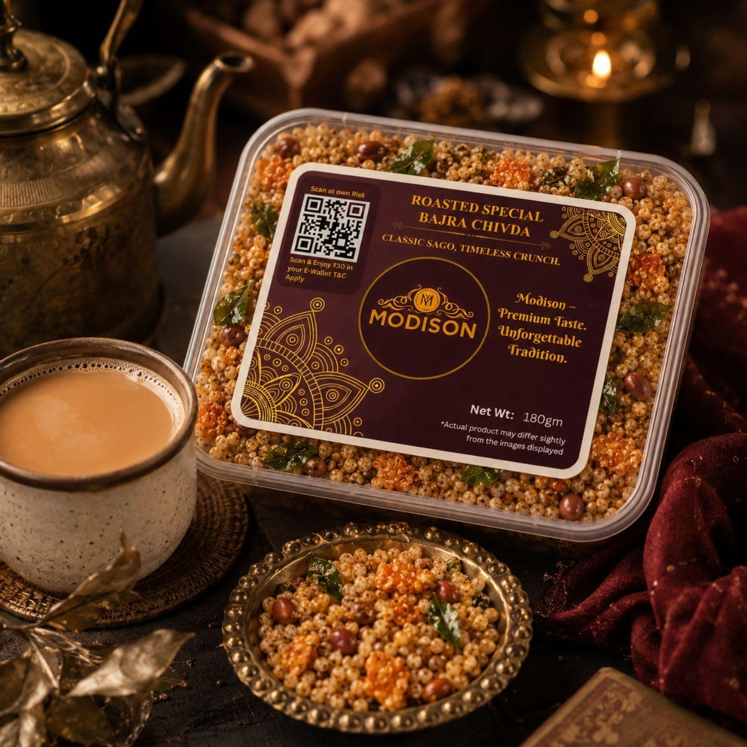MODISON Roasted Bajra Chivda Indian Namkeen Crunchy Millet 180g thumbnail 10