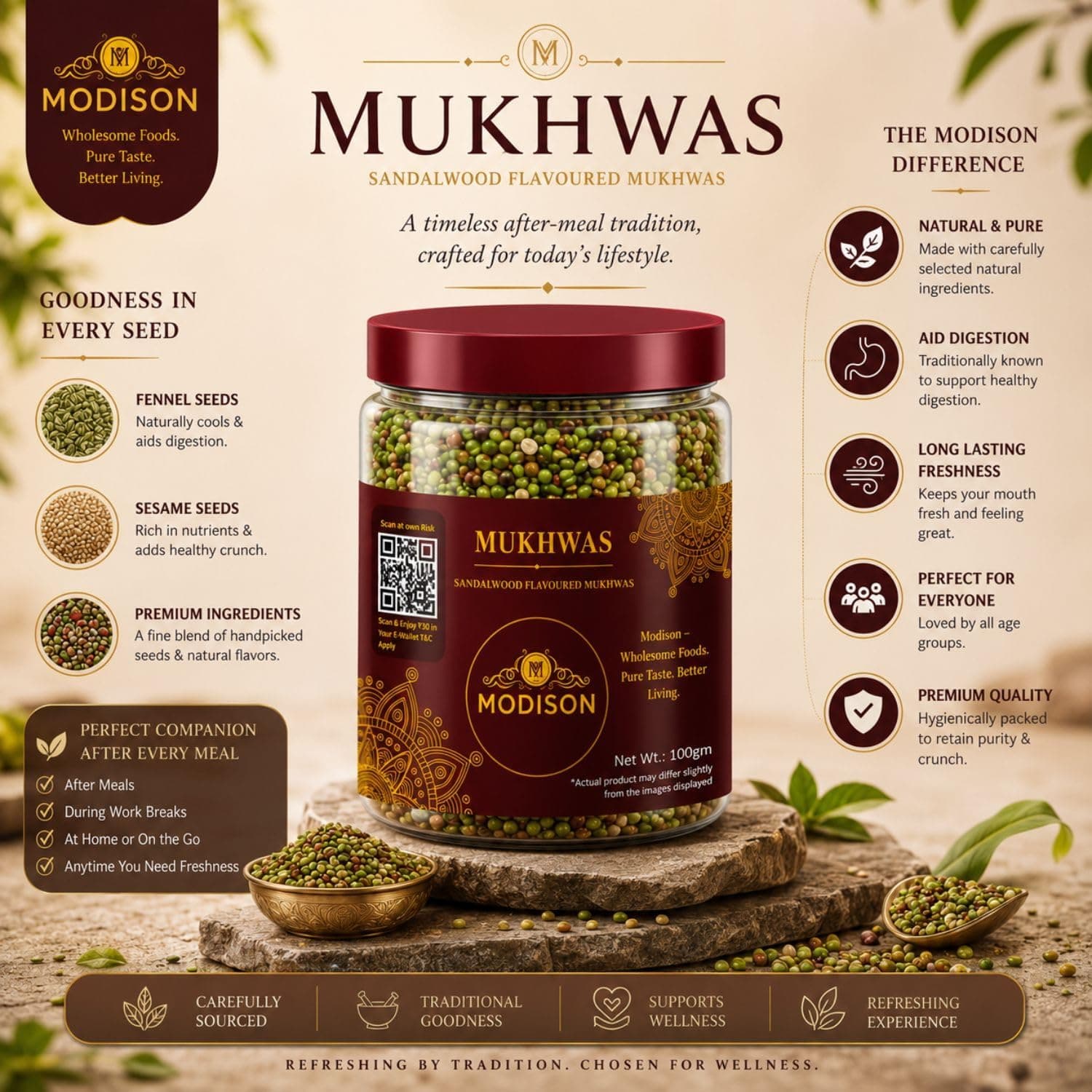 MODISON Fennel Coriander Blend Indian Mouth Freshener 100g thumbnail 12