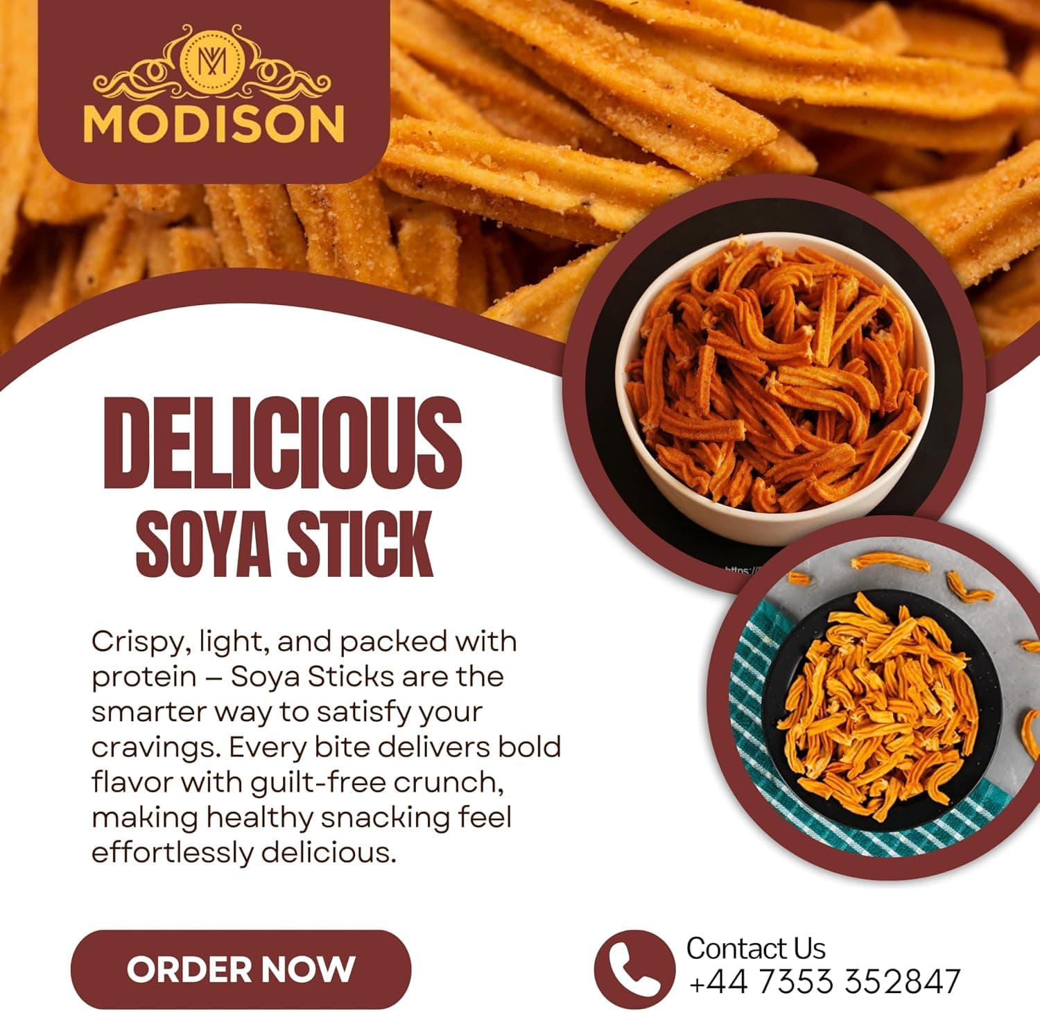MODISON Soya Sticks Healthy Snacks Crispy Protein Rich 180g thumbnail 10