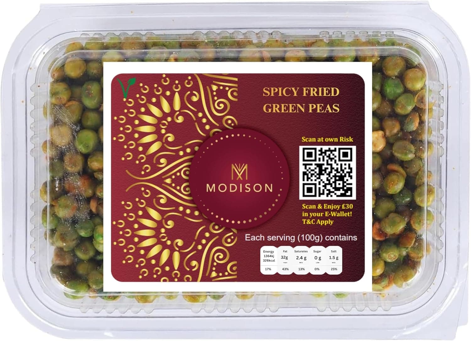 MODISON Spicy Fried Green Peas Healthy Snacks Crispy 180g thumbnail 8