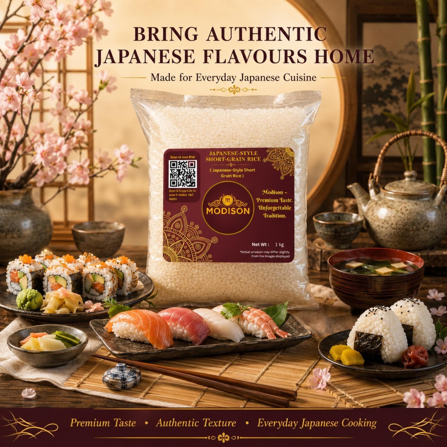 MODISON Japanese Style Short Grain Rice Sushi Rice 1kg thumbnail 10