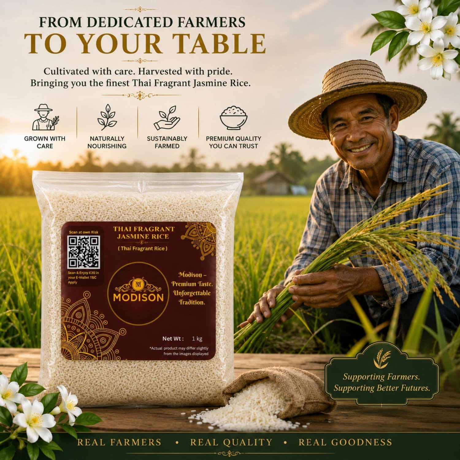 MODISON Thai Fragrant Jasmine Rice Long Grain Aromatic White Rice 5kg thumbnail 12