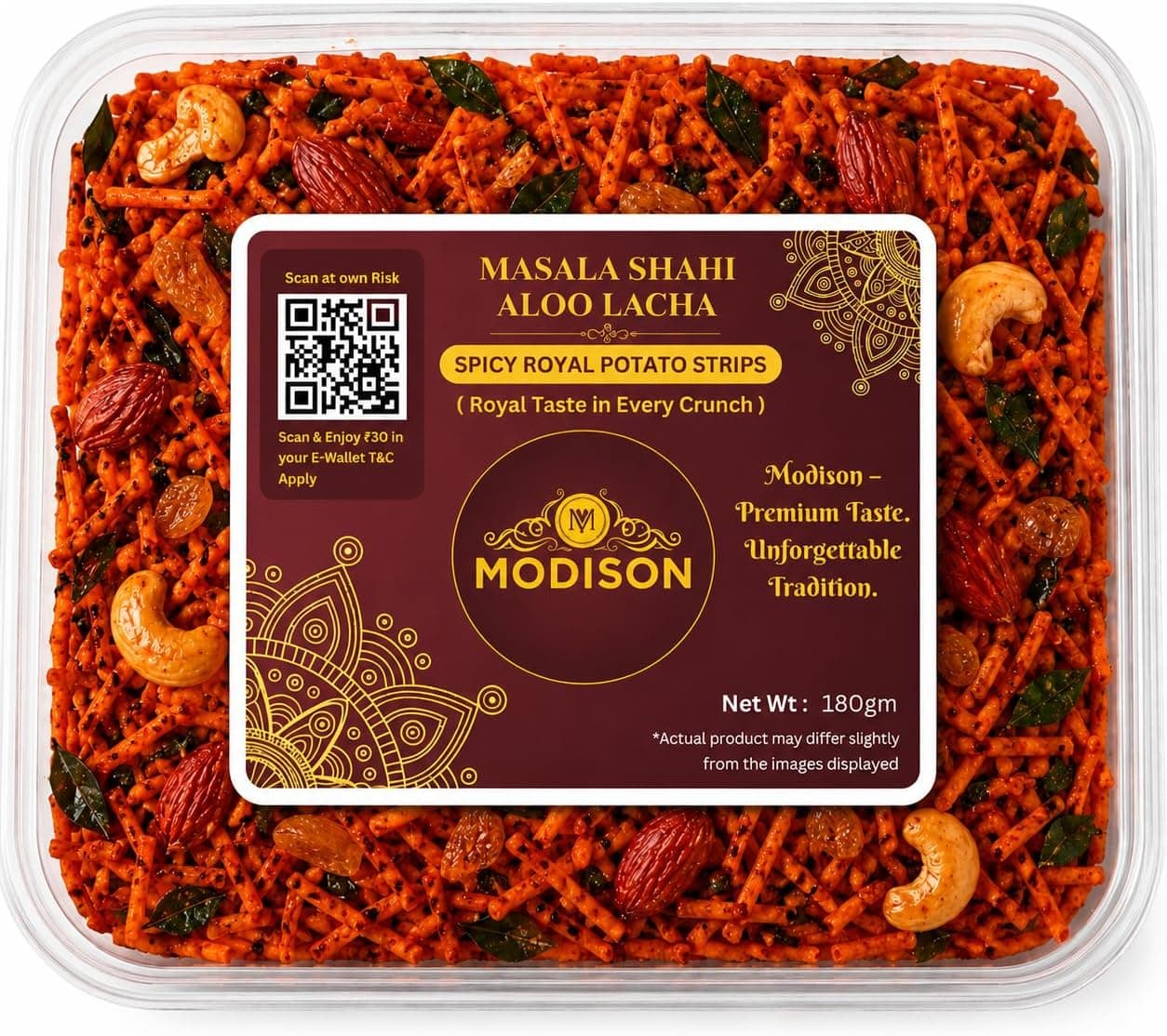 MODISON Masala Shahi Aloo Lacha Indian Namkeen Spicy Potato 180g thumbnail 8