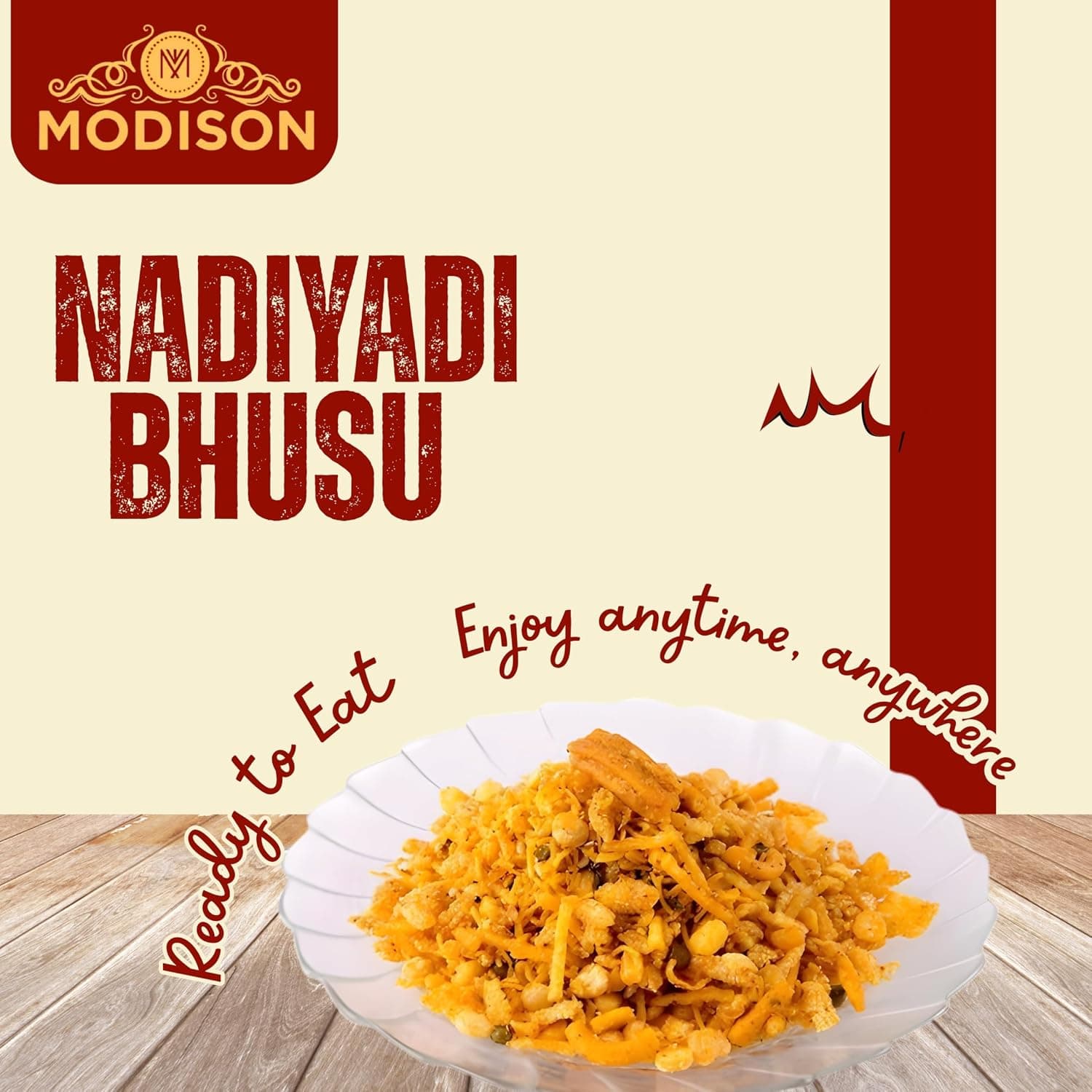 MODISON Nadiyadi Bhusu Indian Snacks Crispy Gujarati Farsan 180g thumbnail 10