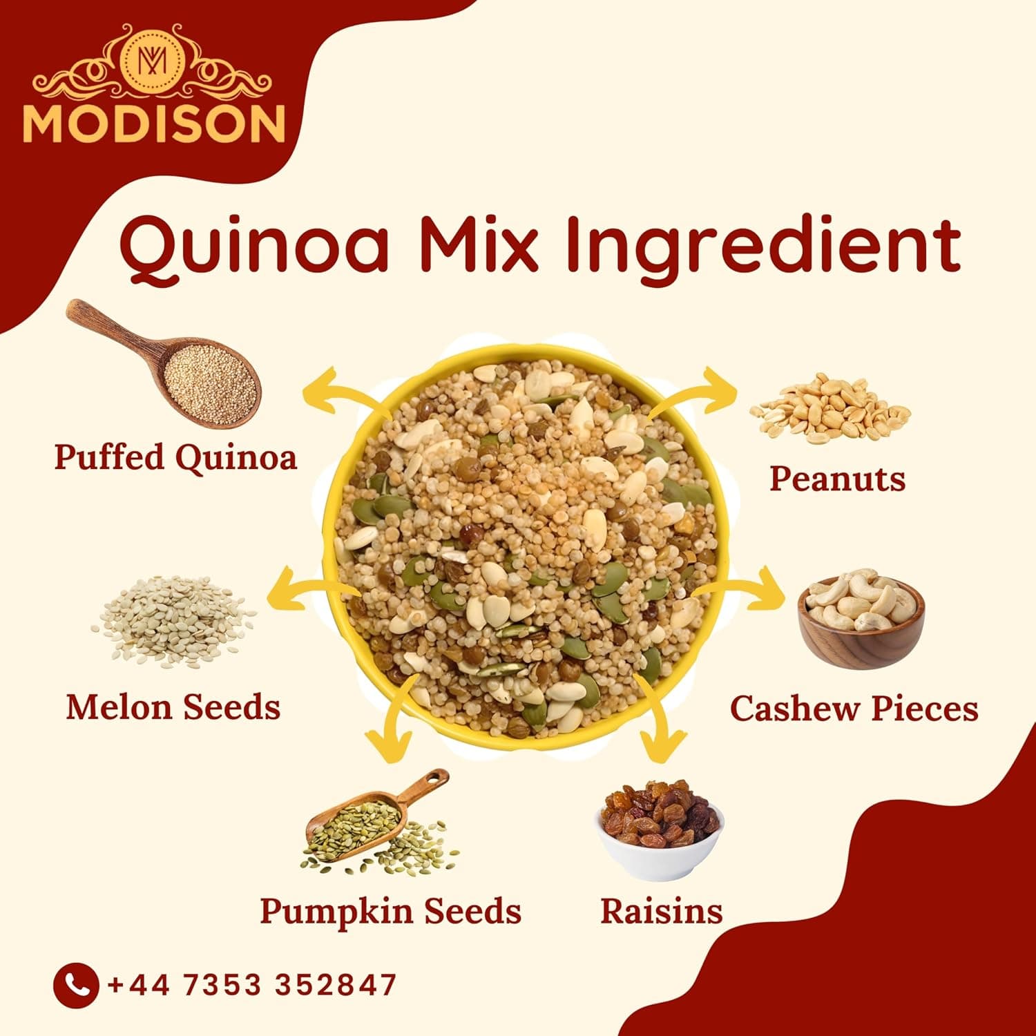 MODISON Quinoa Mix Healthy Snacks Roasted Superfood 180g thumbnail 10