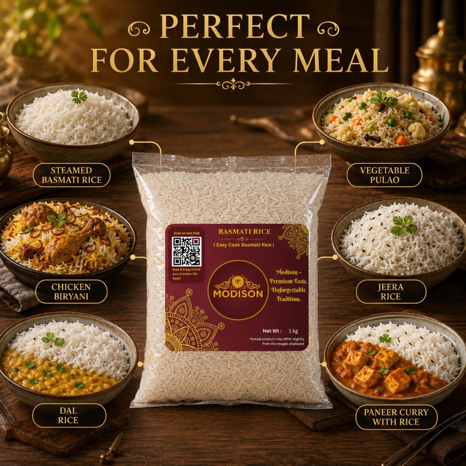 MODISON Easy Cook Basmati Rice Long Grain White Rice 1kg thumbnail 12