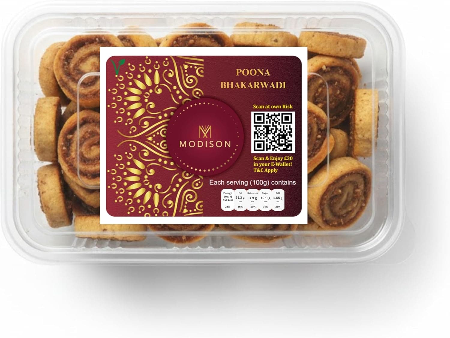 MODISON Bhakharwadi Mini Indian Snacks Spicy Wheat Rolls 180g thumbnail 8