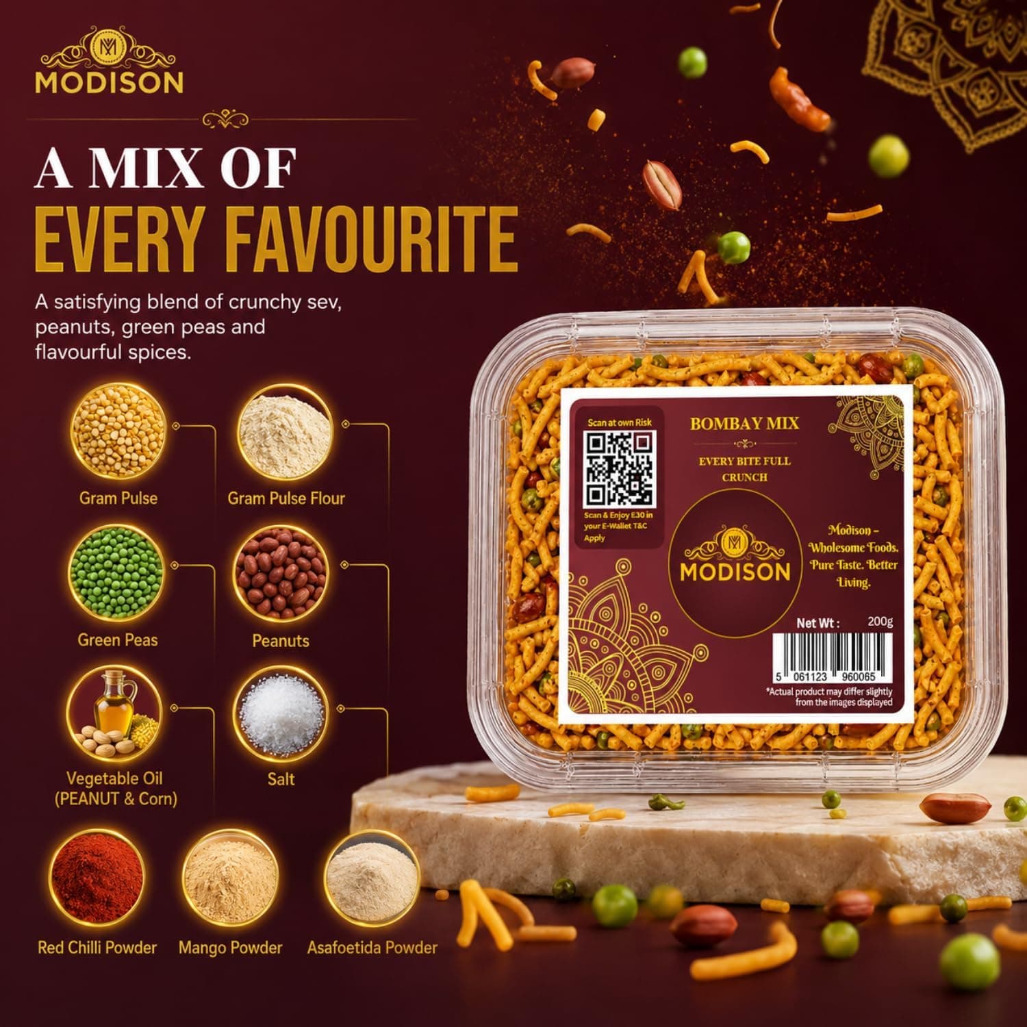 MODISON Bombay Mix Indian Namkeen Snack Traditional Savoury 200g thumbnail 11