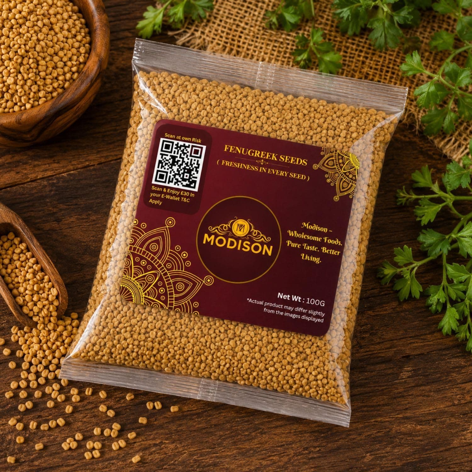MODISON Fenugreek Seeds Whole Spice Natural 100g thumbnail 9