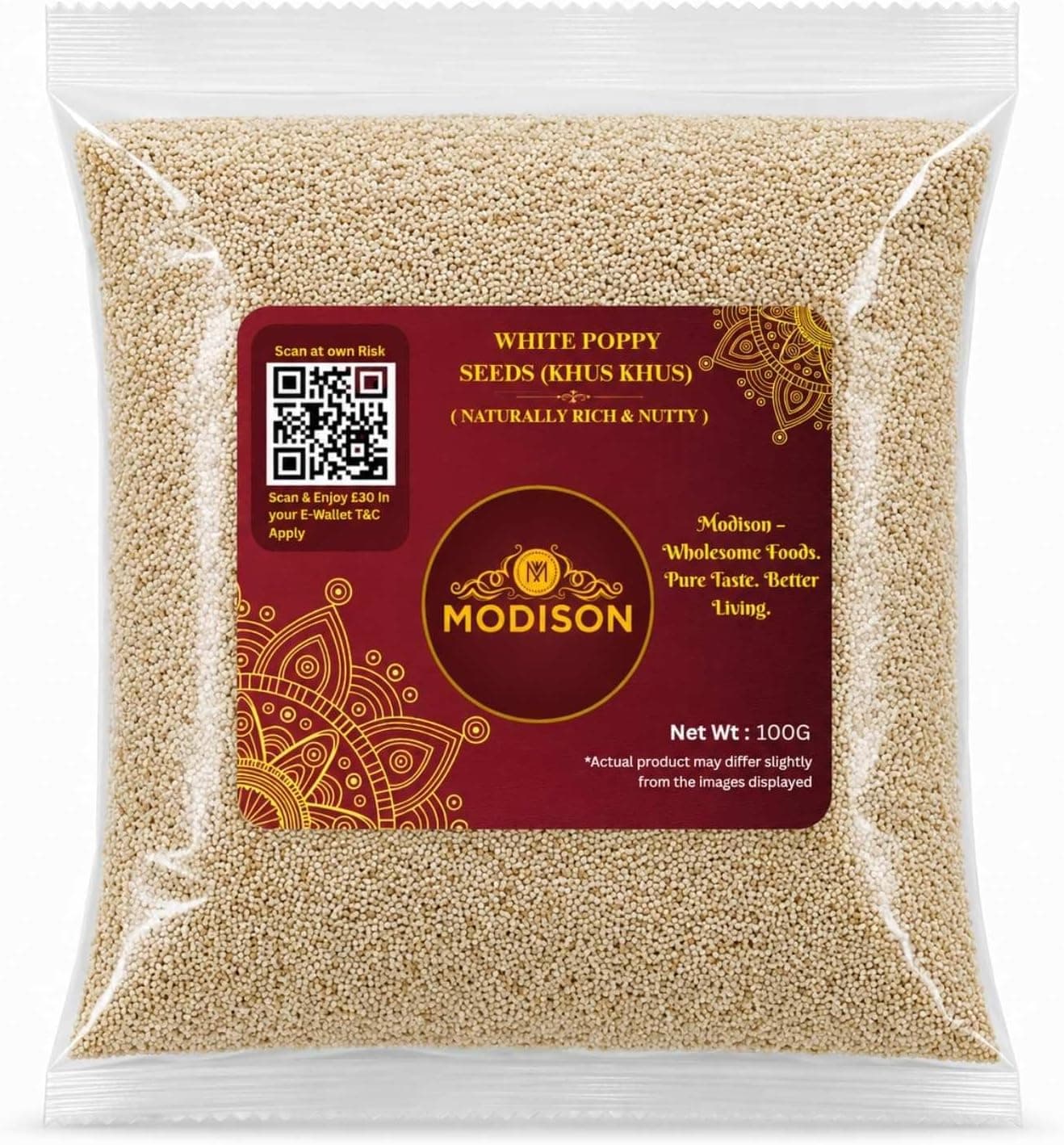 MODISON White Poppy Seeds Khus Khus Whole Spice 100g thumbnail 8