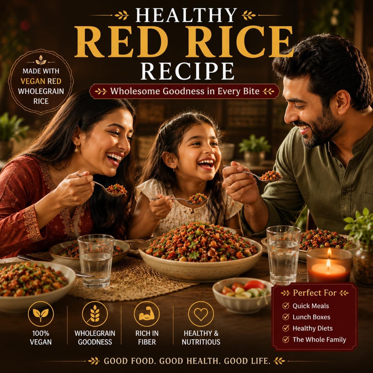 MODISON Vegan Red Wholegrain Rice Natural Gluten Free 1kg thumbnail 10