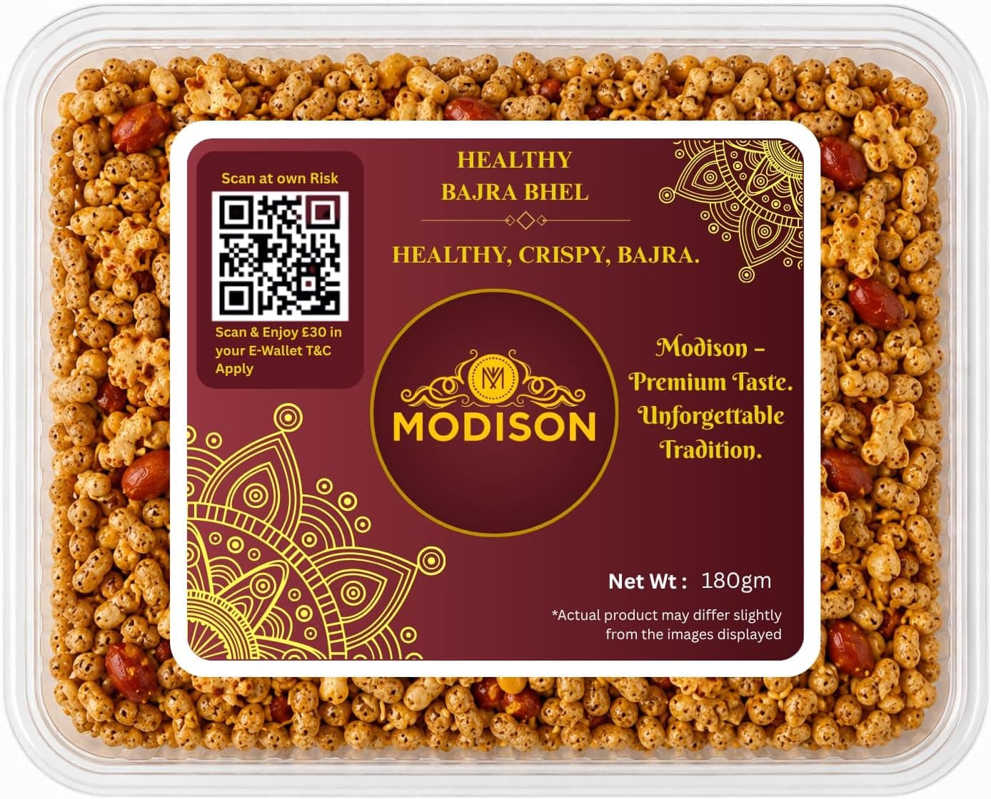 MODISON Healthy Bajra Bhel Indian Namkeen Roasted Pearl Millet 180g thumbnail 8