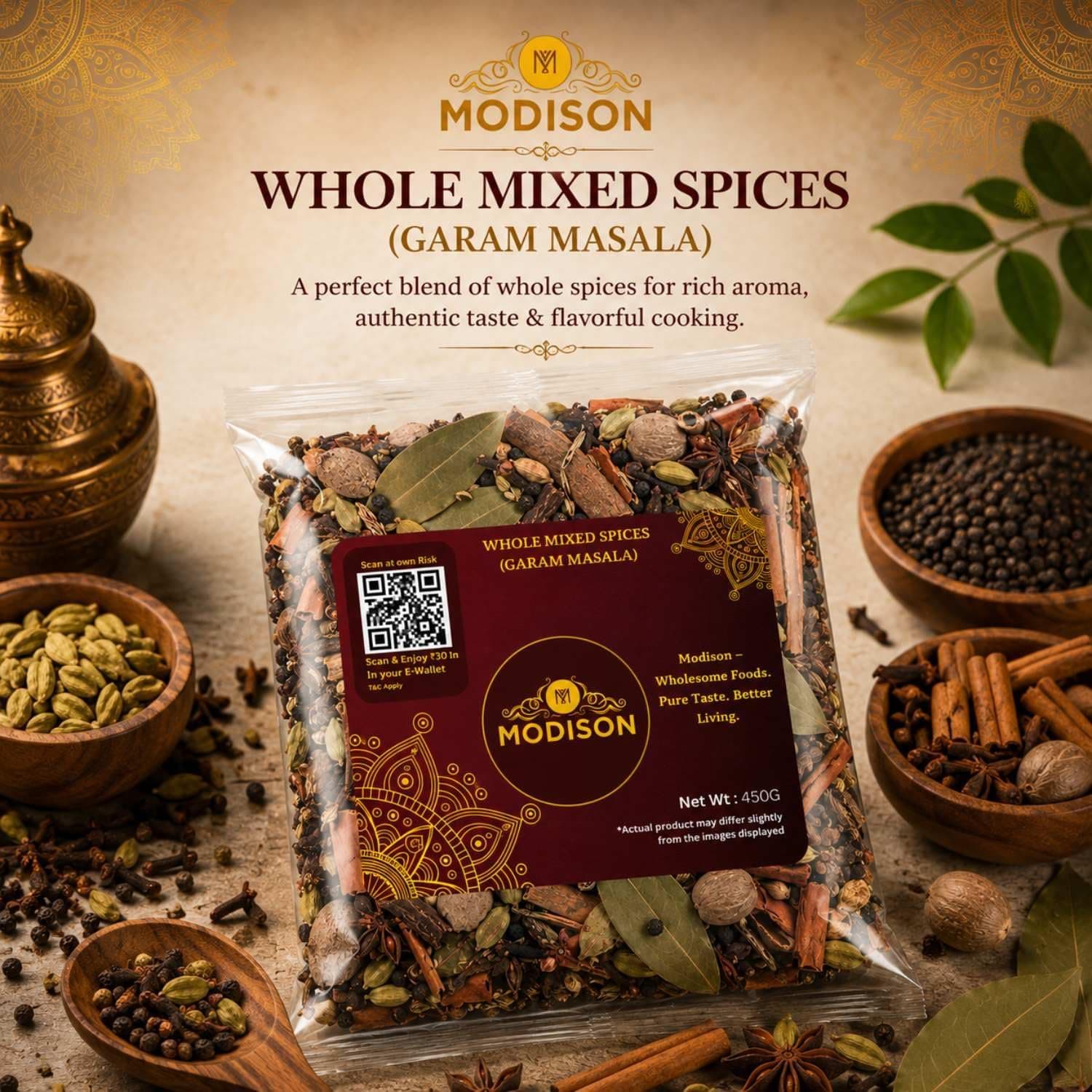 MODISON Whole Garam Masala Mixed Spices Blend 450g thumbnail 11