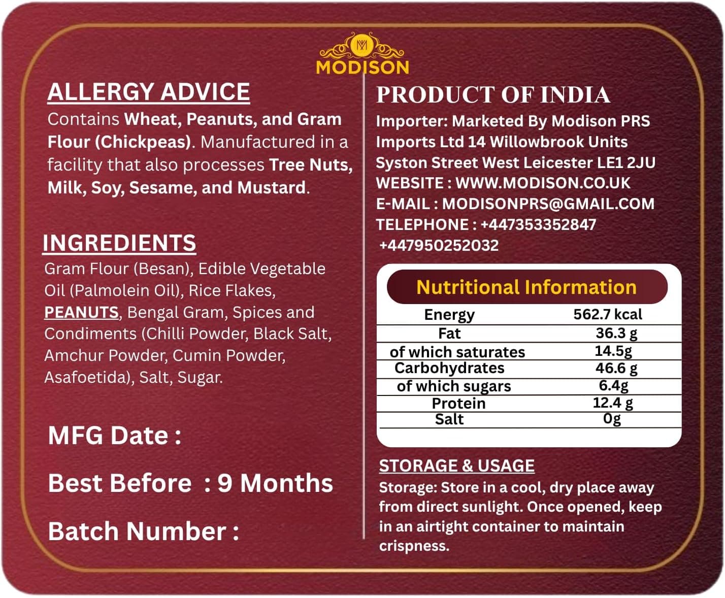 MODISON Gujarati Mix Indian Namkeen Snack Traditional Savoury 200g thumbnail 9