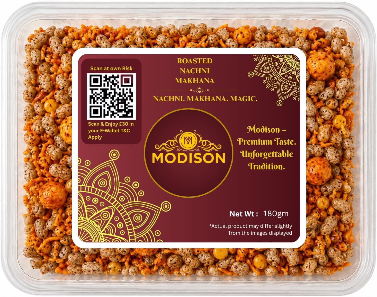 MODISON Roasted Nachni Makhana Indian Snacks Fox Nuts Ragi 180g thumbnail 8