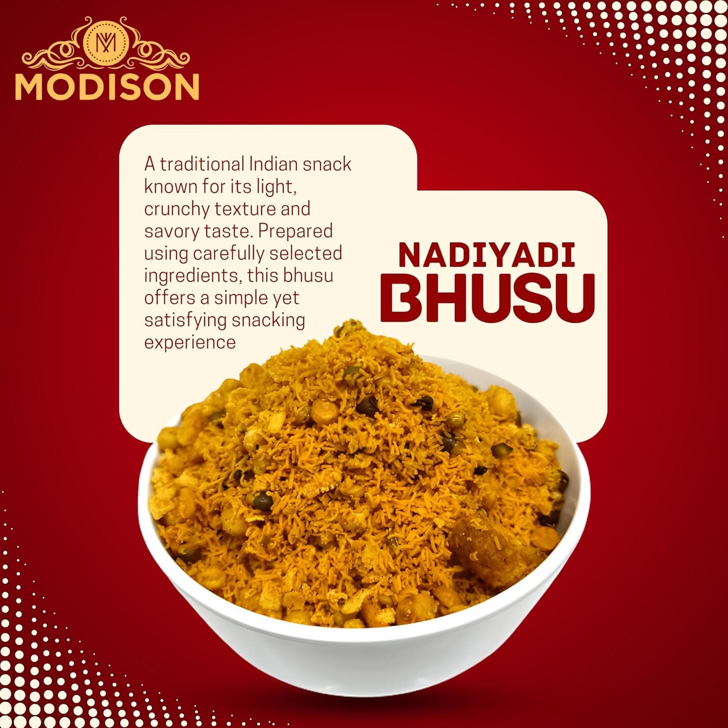 MODISON Nadiyadi Bhusu Indian Snacks Crispy Gujarati Farsan 180g thumbnail 11
