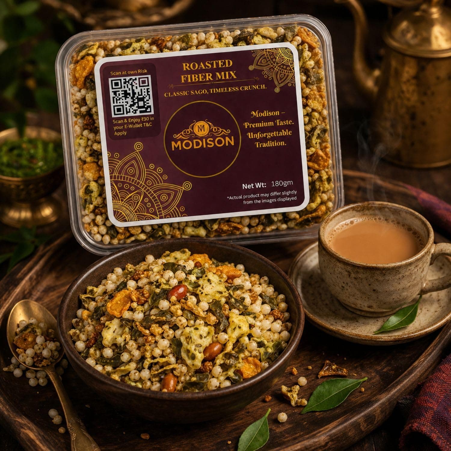 MODISON Roasted Fiber Mix Indian Namkeen Crunchy Millet Sorghum 180g thumbnail 10