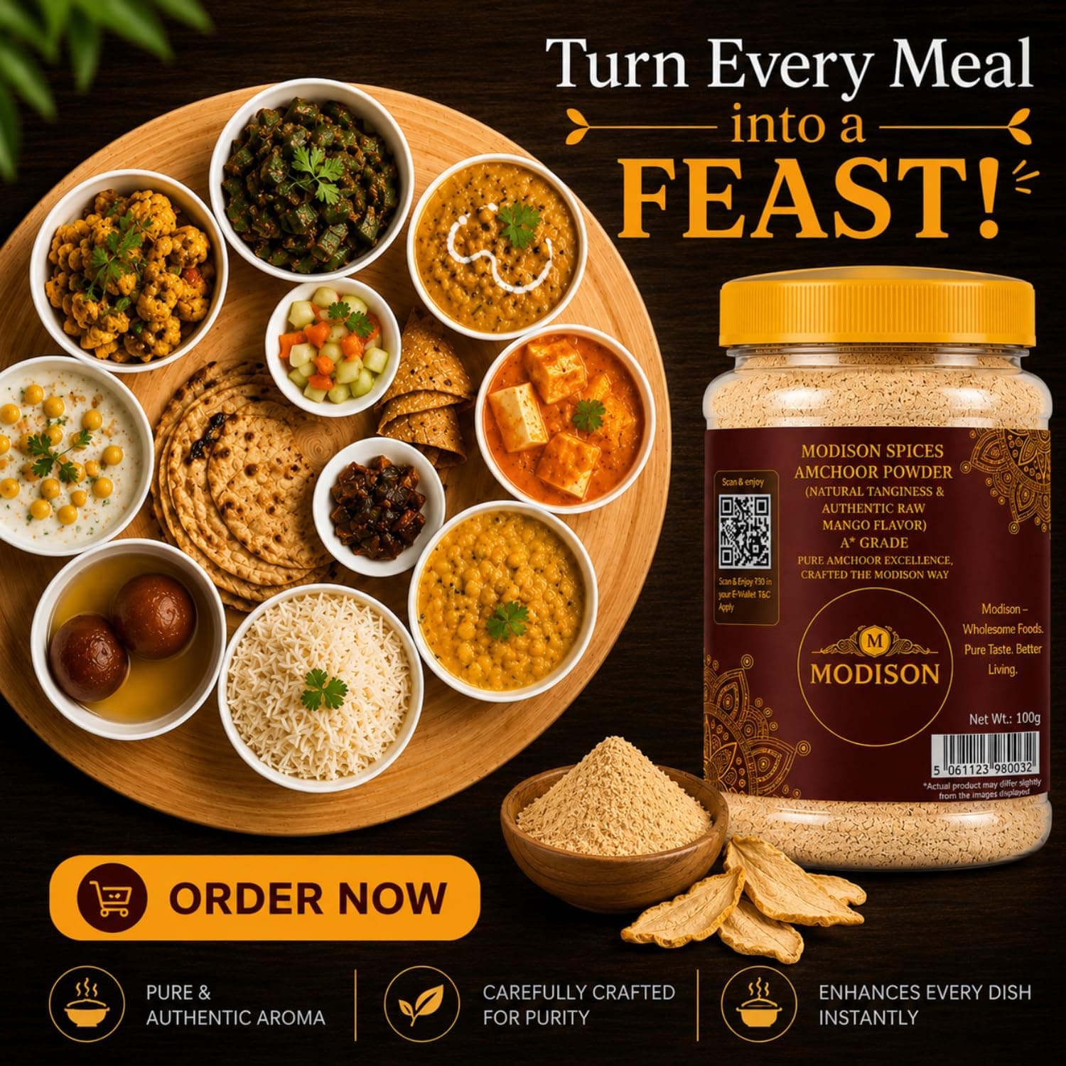 MODISON Amchoor Powder Indian Spices Dry Mango 100g thumbnail 10