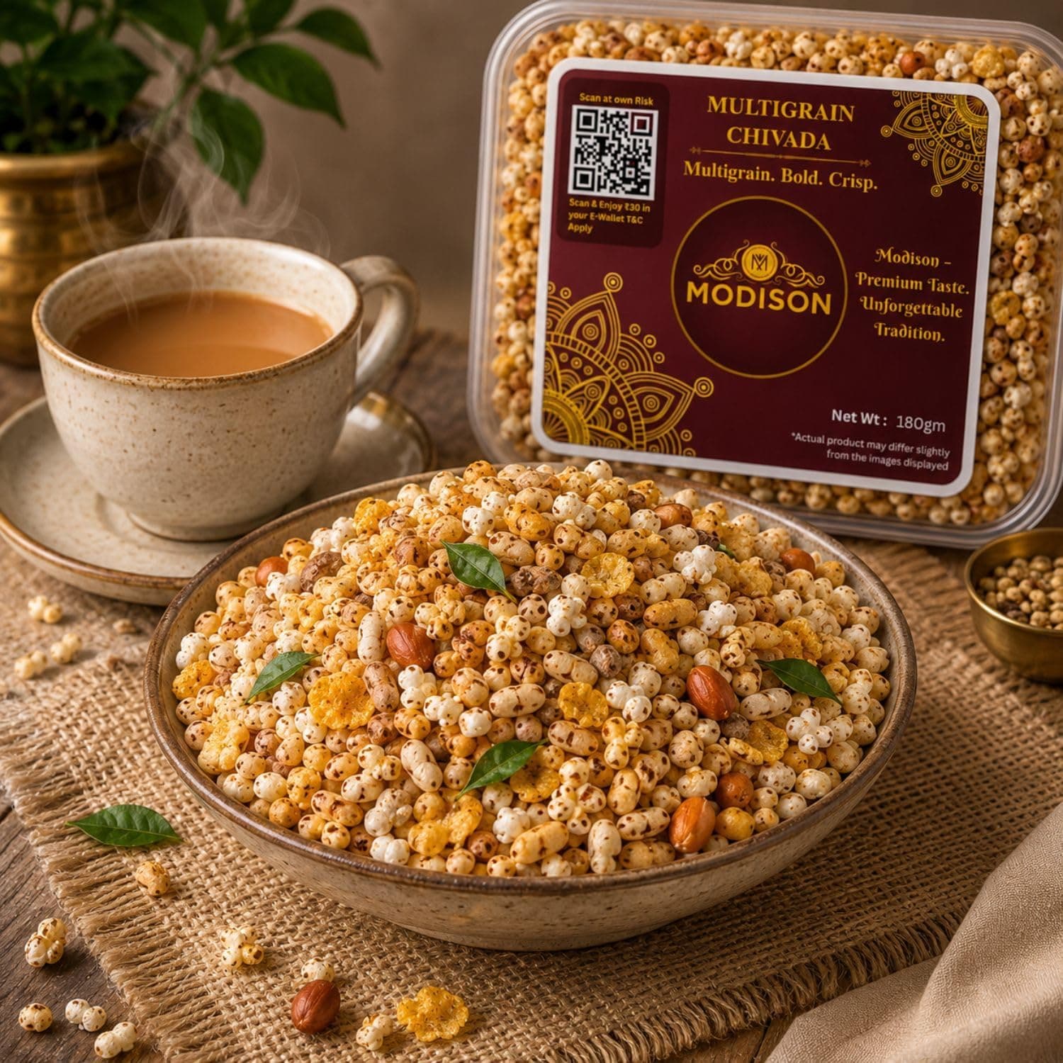 MODISON Multigrain Chivada Indian Namkeen Crispy Millet Blend 180g thumbnail 10