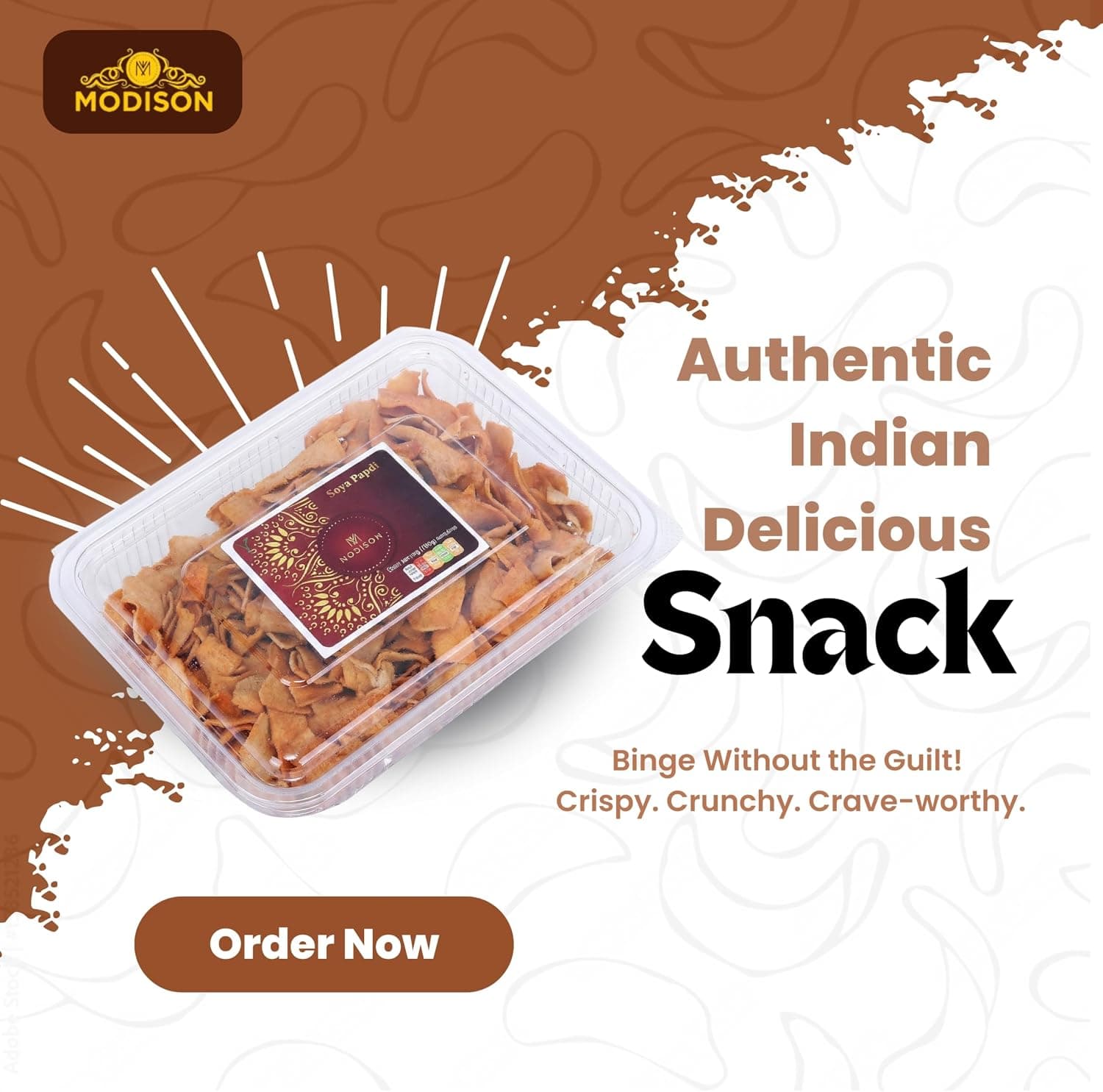 MODISON Soya Papdi Healthy Snacks Crispy Protein Rich 180g thumbnail 9
