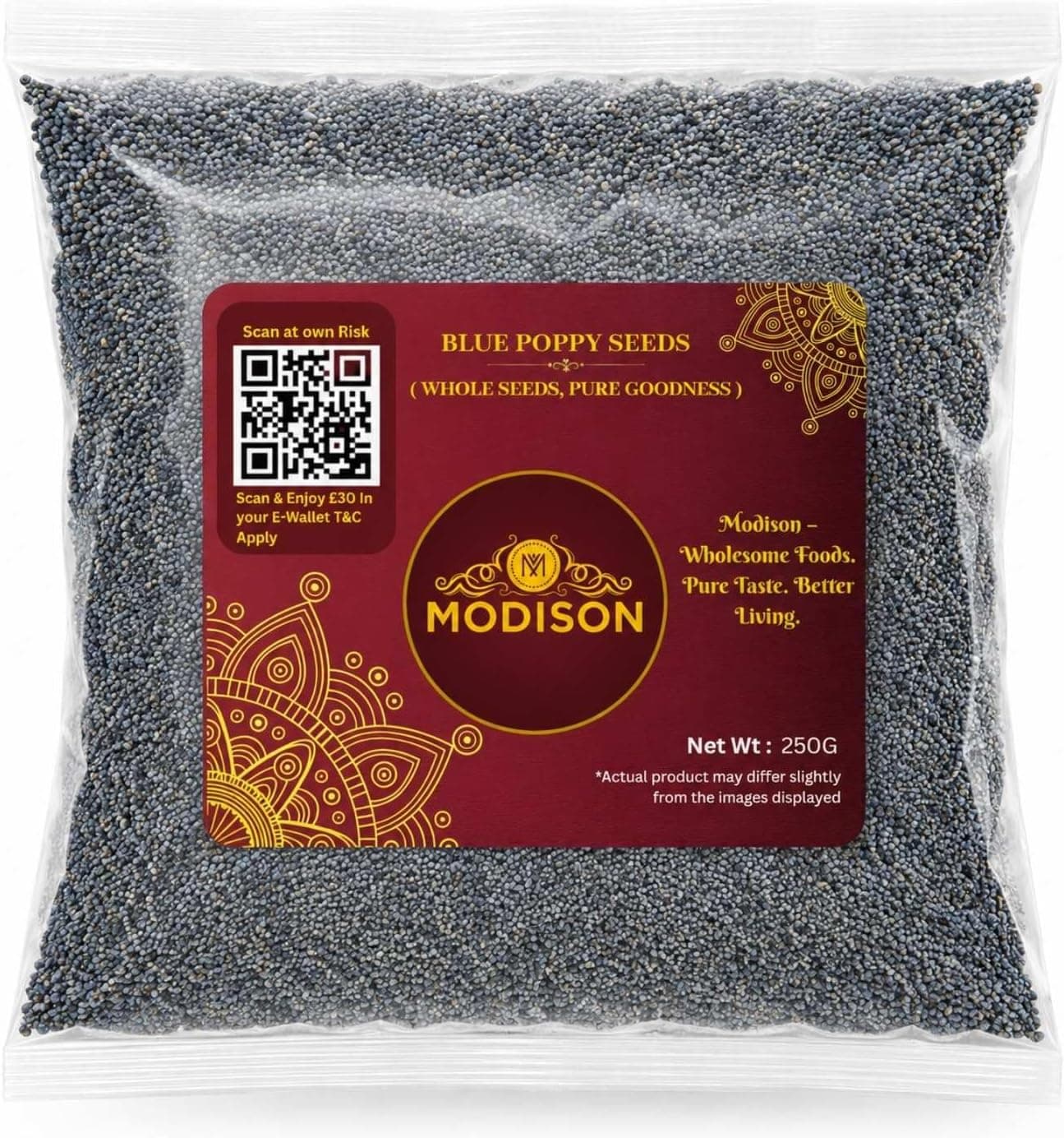 MODISON Blue Poppy Seeds Whole Natural Baking Spice 250g thumbnail 8