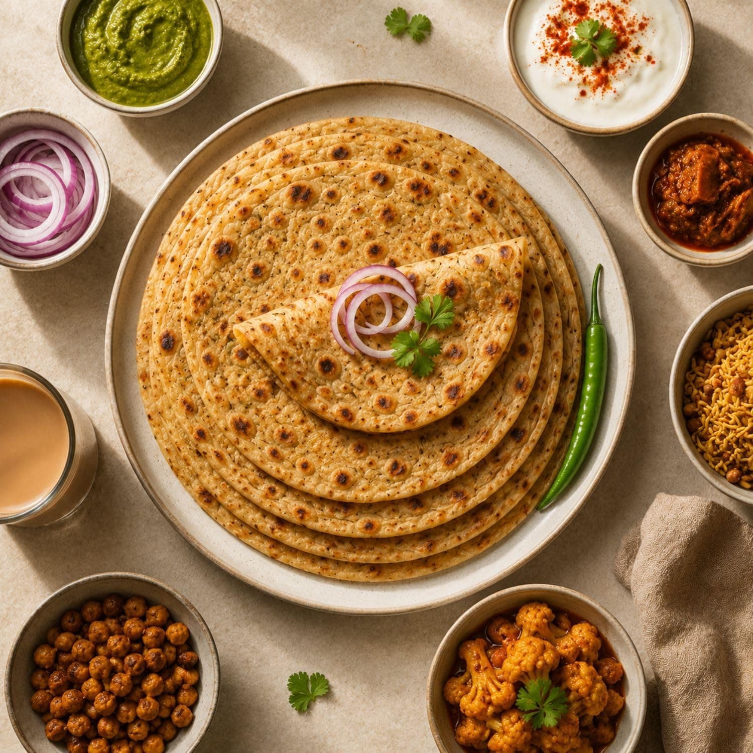 MODISON Cauliflower Paratha Traditional Indian Flatbread Frozen 400g thumbnail 12